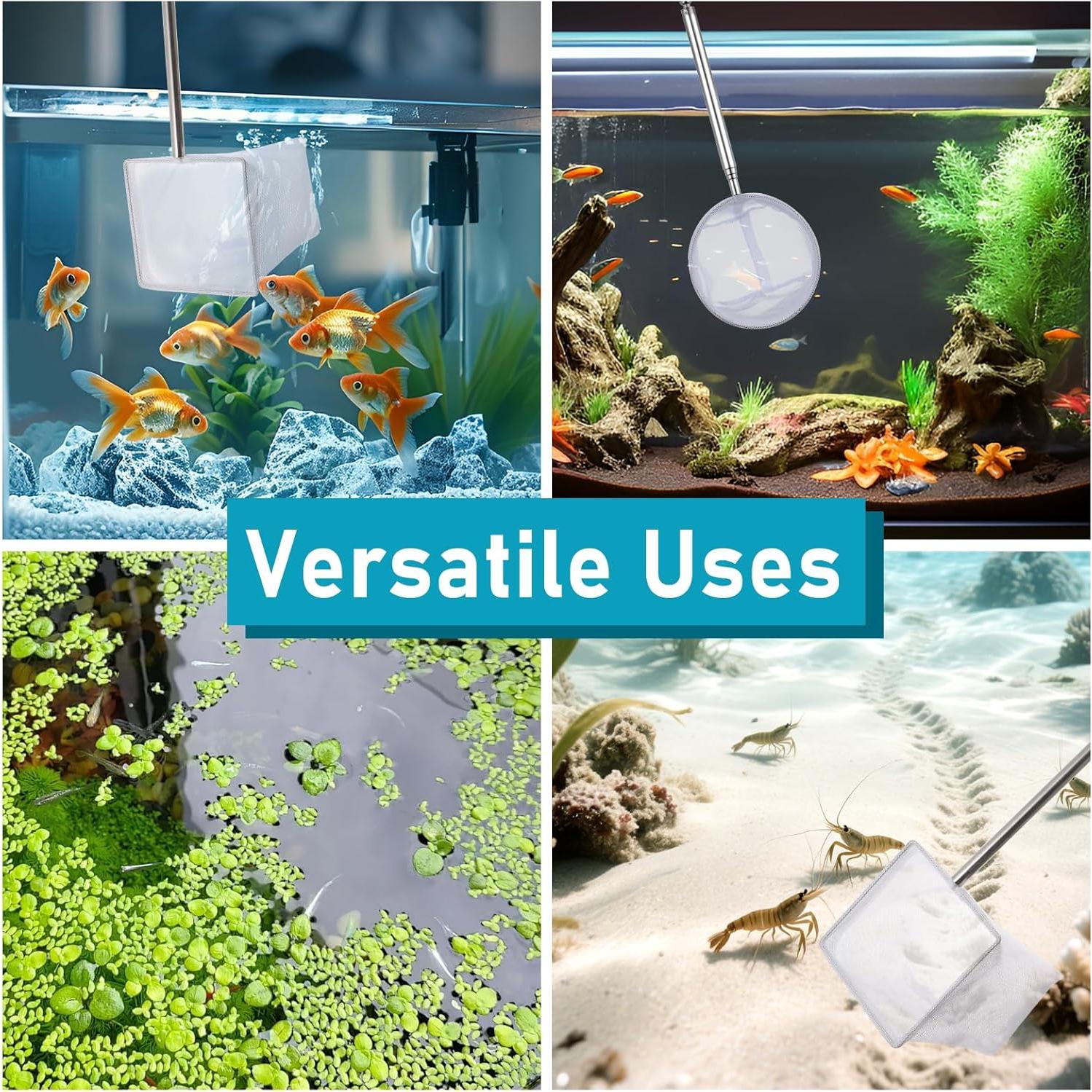 4 Redes de Camarones Skrfren con Mango Extensible Acero Inoxidable