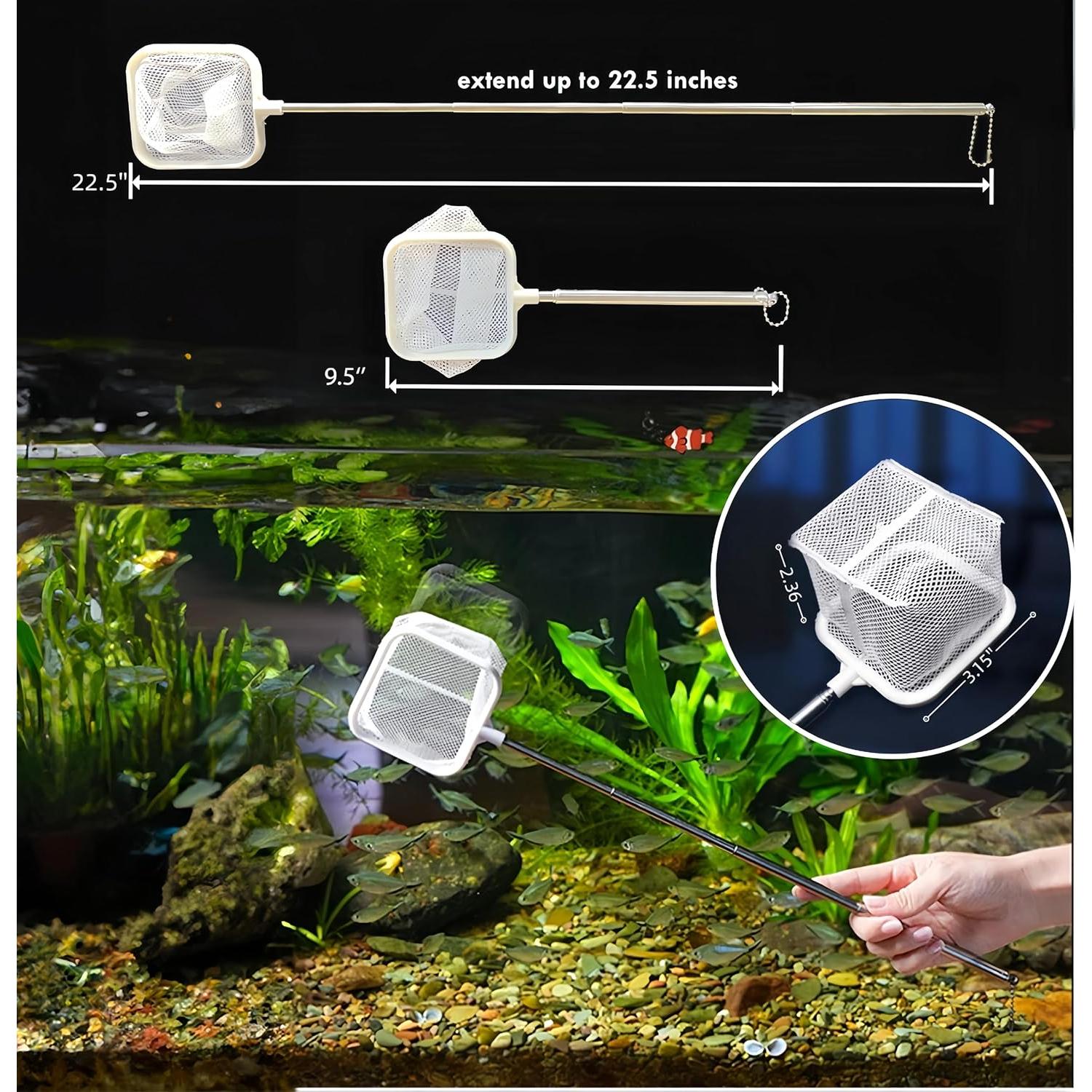 Kit de Limpieza de Acuario BechKCpro - Red Telescópica 24-57 cm