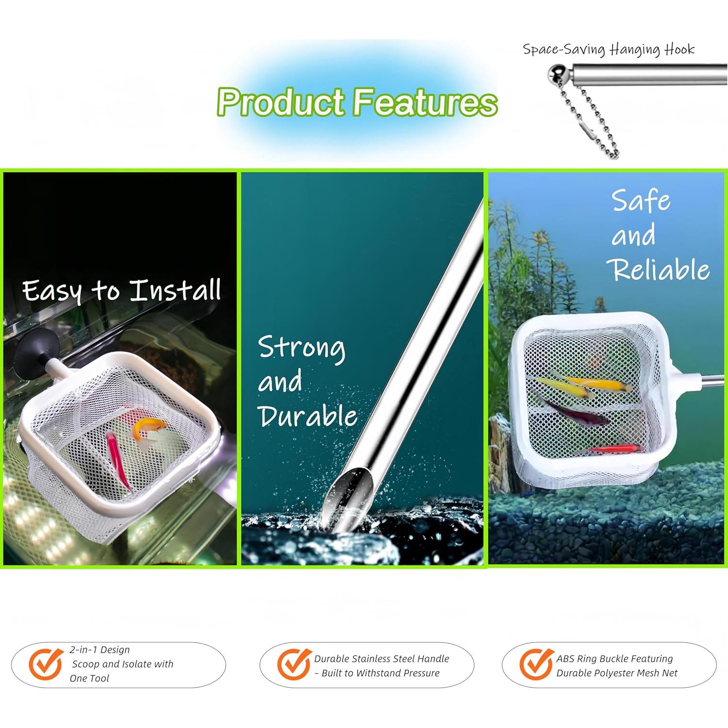 Kit de Limpieza de Acuario BechKCpro - Red Telescópica 24-57 cm