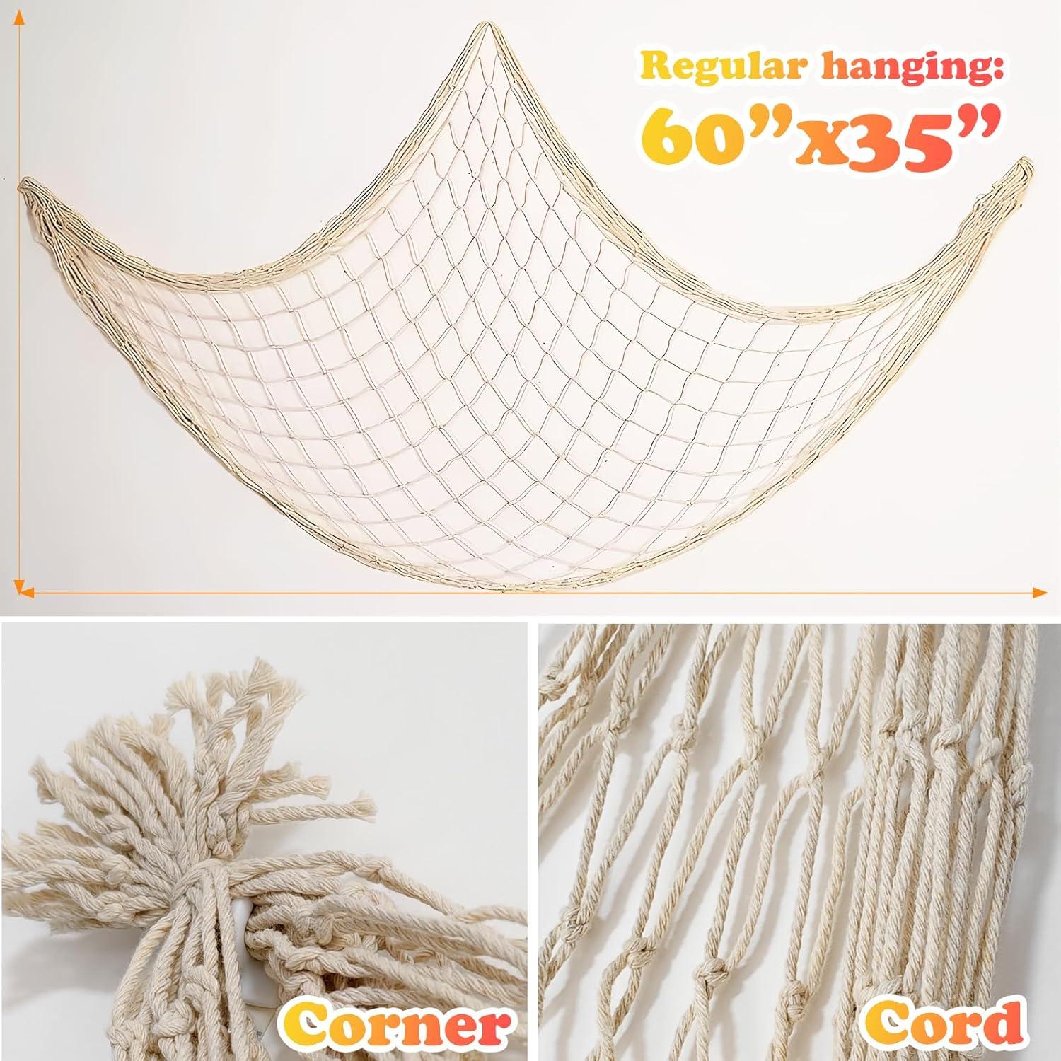 Red de Pescado Decorativa BWEALT 203x102cm Algodón Natural