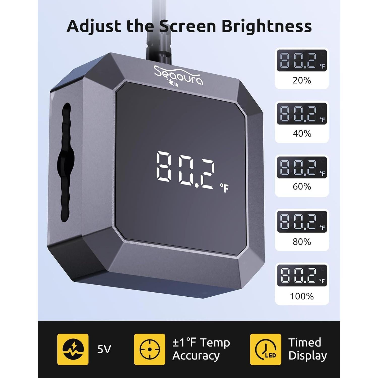 Termómetro Digital de Acuario SEAOURA SR-802 0-50°C USB