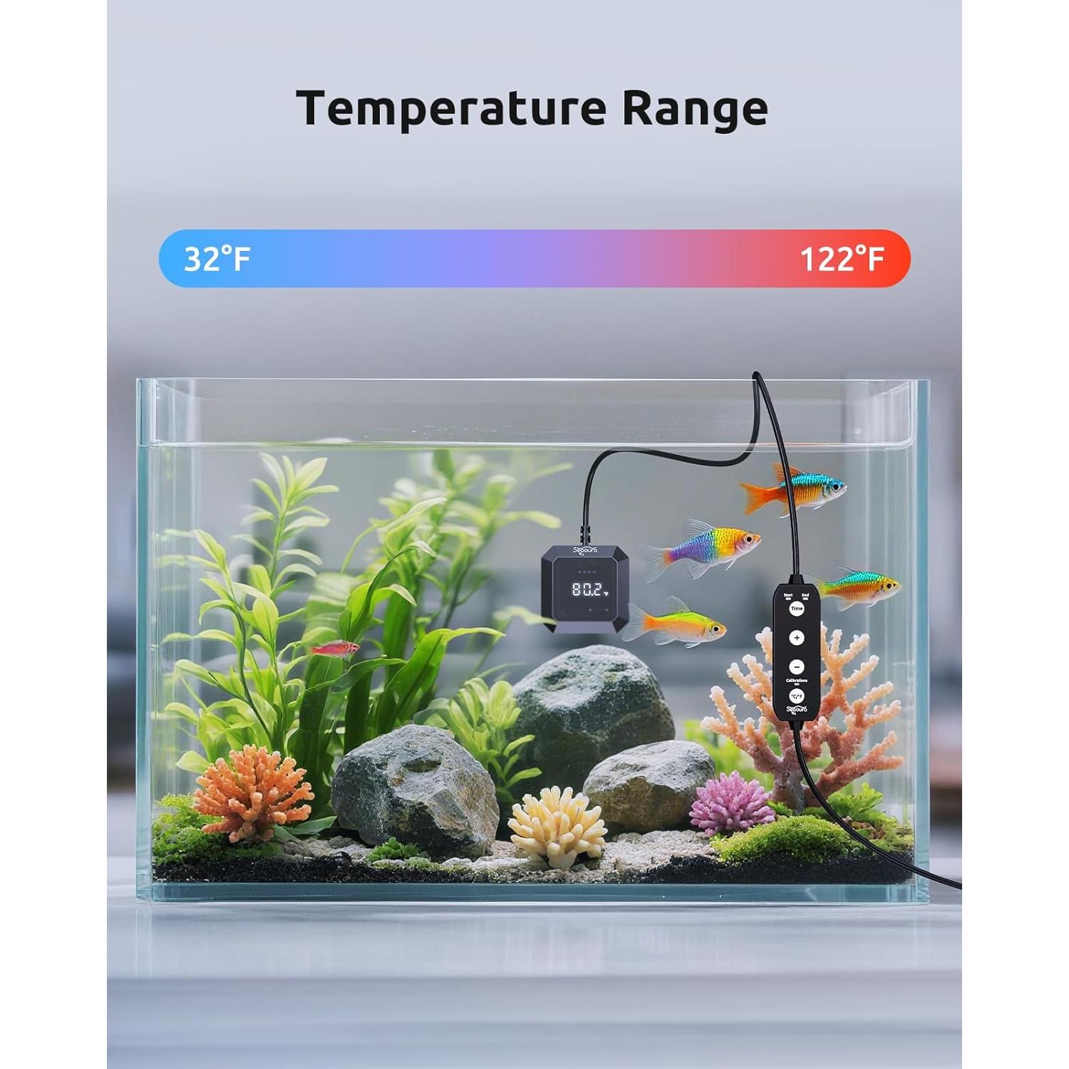 Termómetro Digital de Acuario SEAOURA SR-802 0-50°C USB