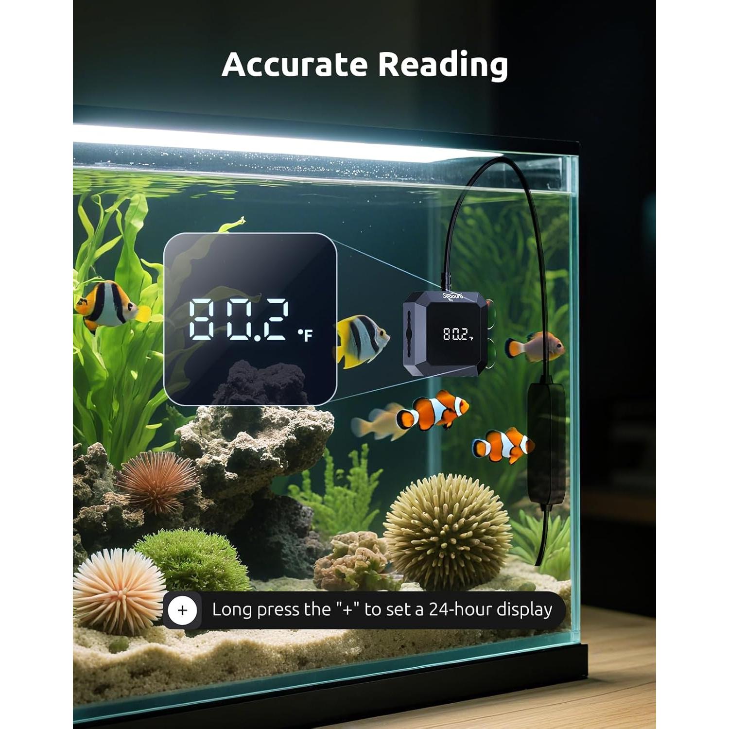 Termómetro Digital de Acuario SEAOURA SR-802 0-50°C USB