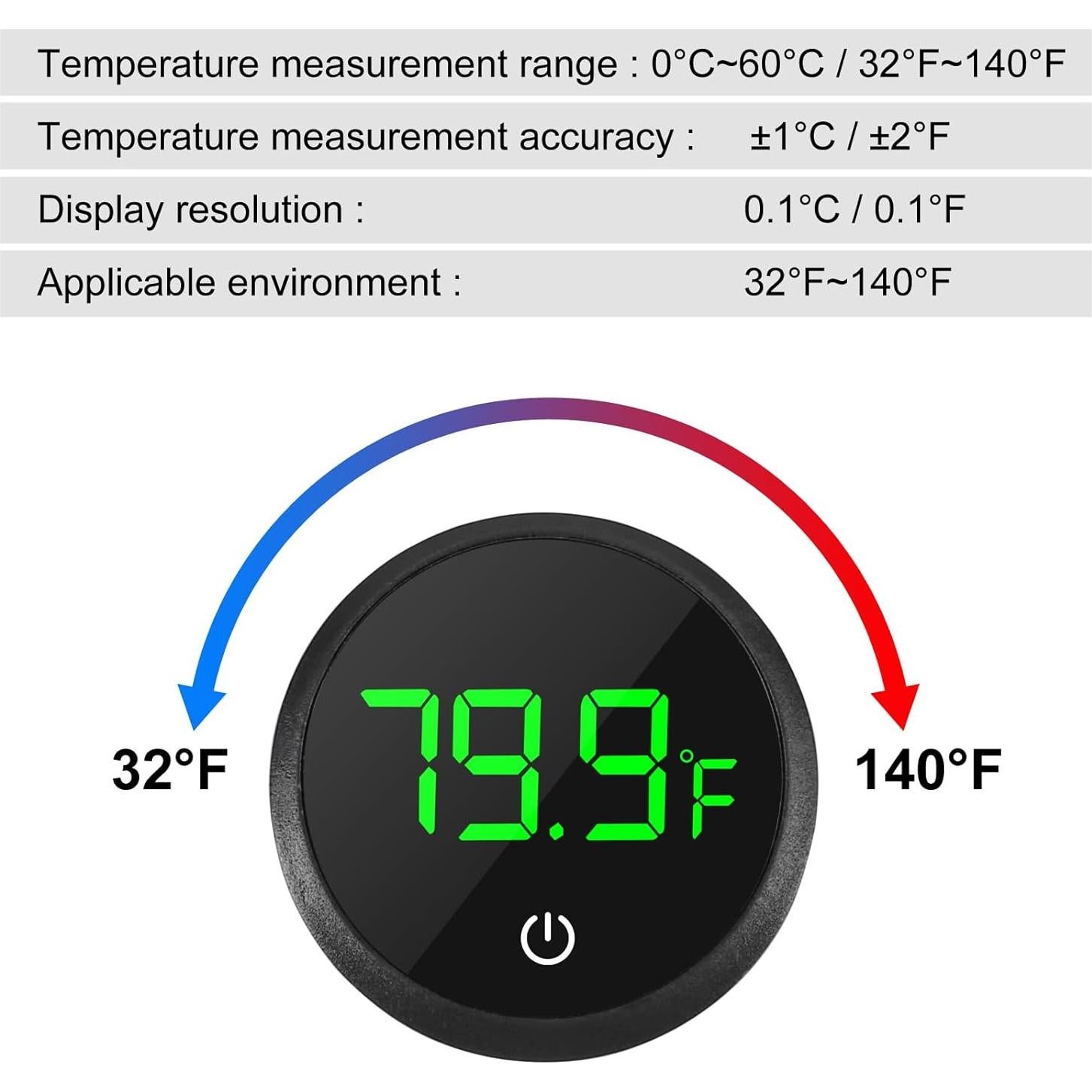 Termómetro Digital para Acuario DORHEA 2 Pcs Pantalla LED