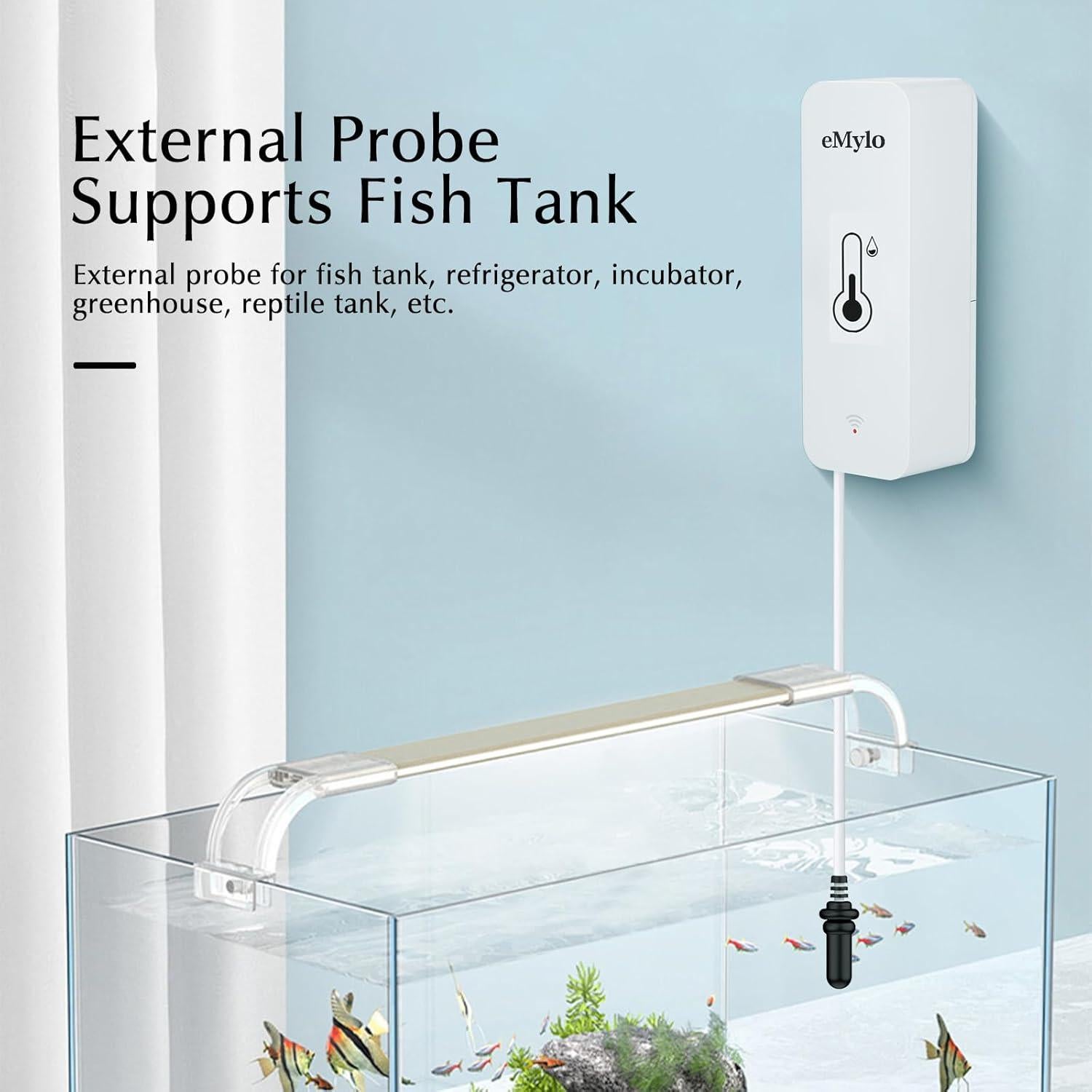 Termómetro Inteligente eMylo para Acuarios y Habitaciones WiFi