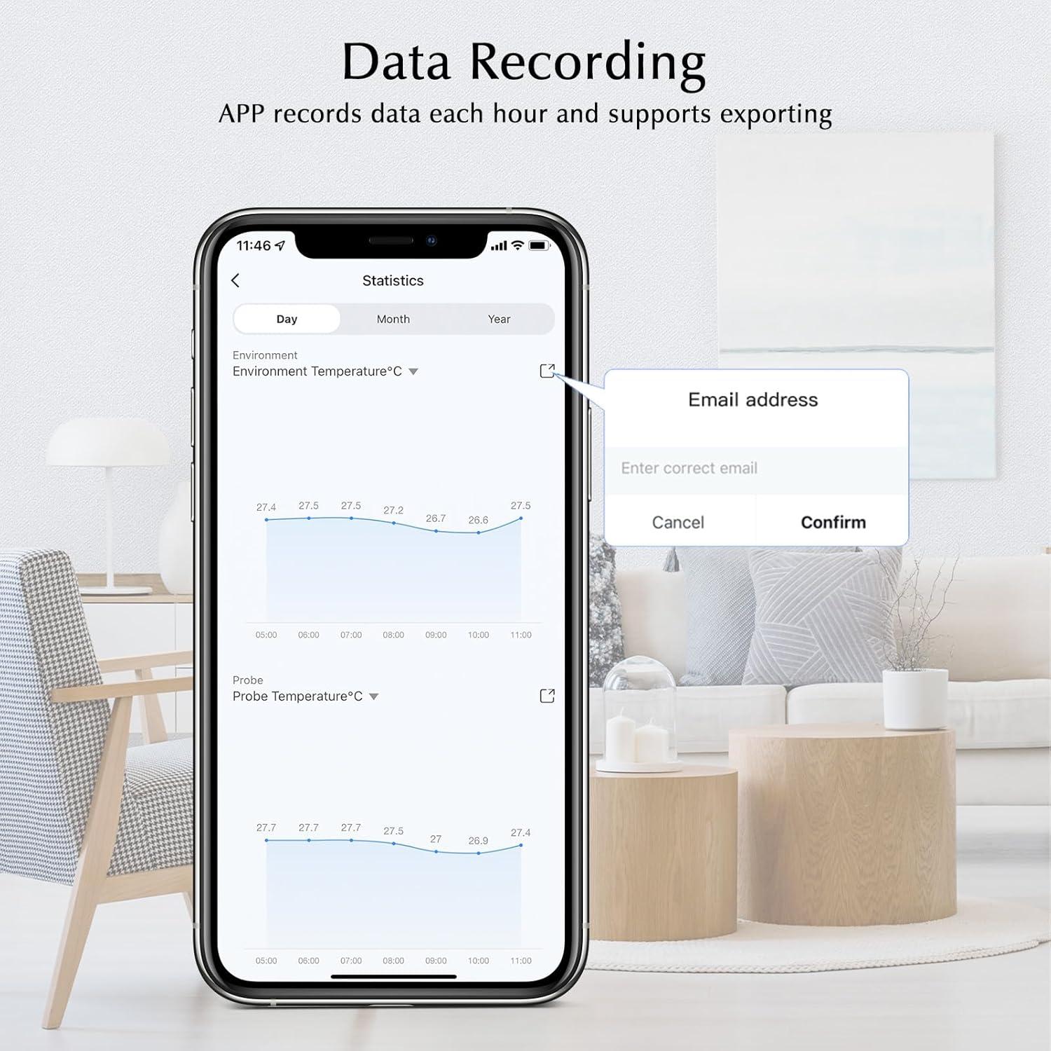 Termómetro Inteligente eMylo para Acuarios y Habitaciones WiFi