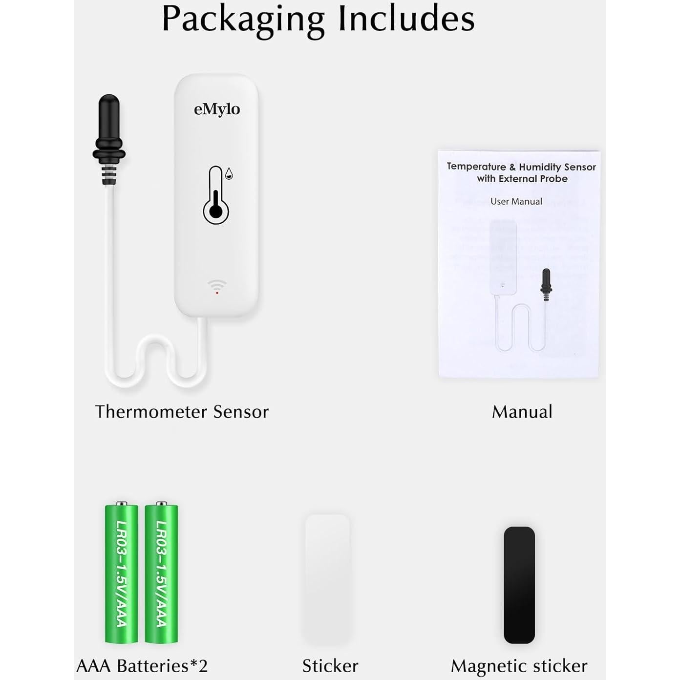 Termómetro Inteligente eMylo para Acuarios y Habitaciones WiFi