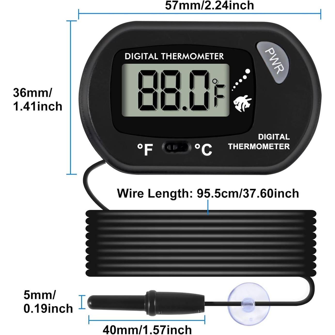 Termómetro Digital de Acuario ACEIRMC 10 Piezas LCD 1.01m