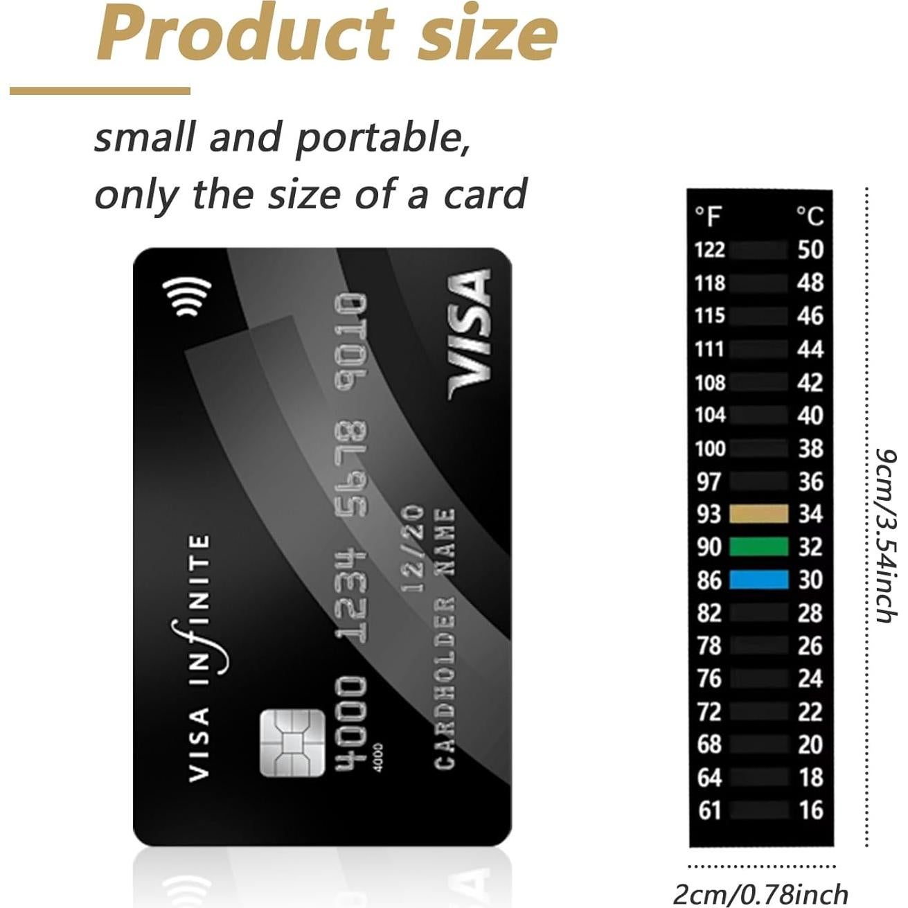 4 Etiquetas de Temperatura para Acuario QUUPY 16-50°C Adhesivas