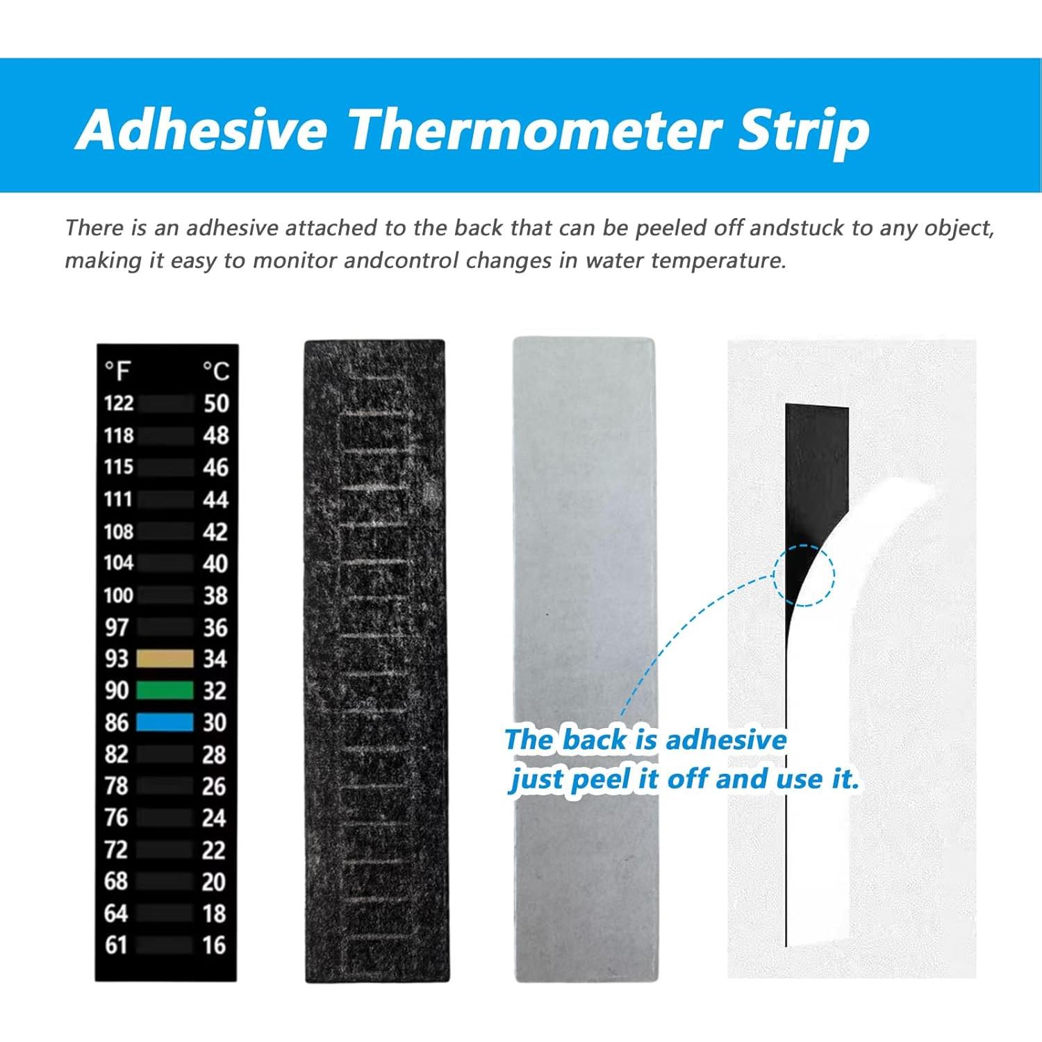 4 Etiquetas de Temperatura para Acuario QUUPY 16-50°C Adhesivas