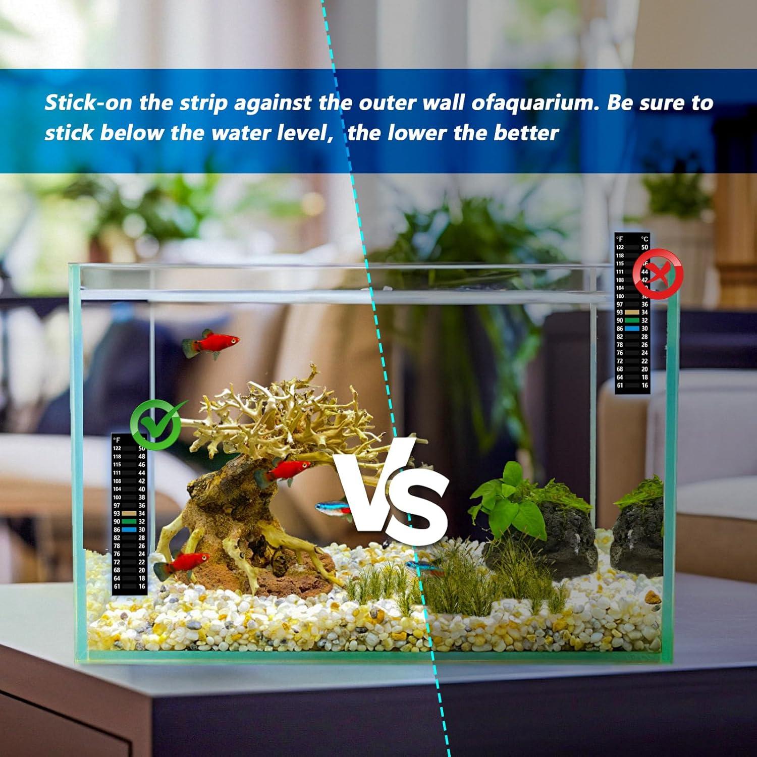 4 Etiquetas de Temperatura para Acuario QUUPY 16-50°C Adhesivas