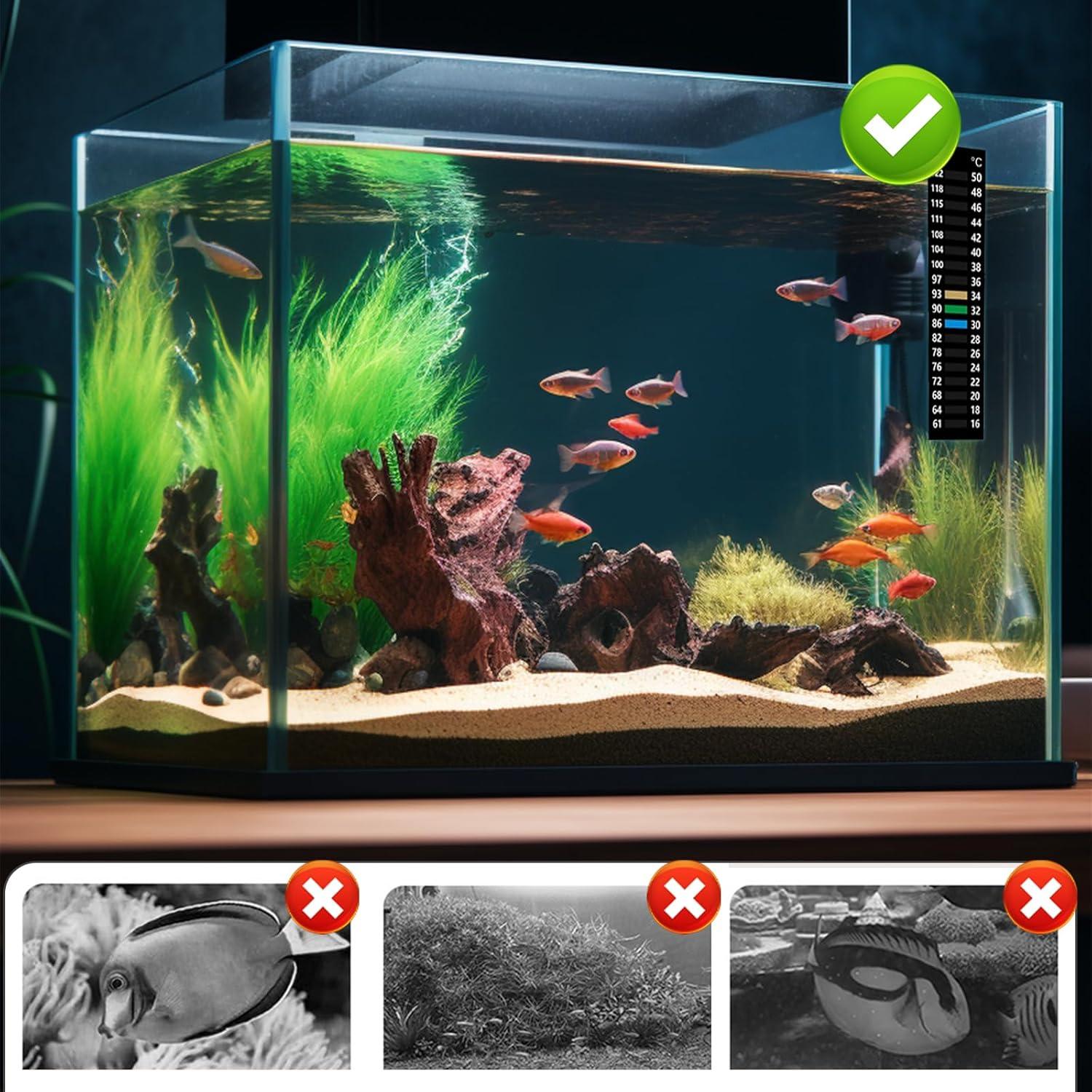 4 Etiquetas de Temperatura para Acuario QUUPY 16-50°C Adhesivas