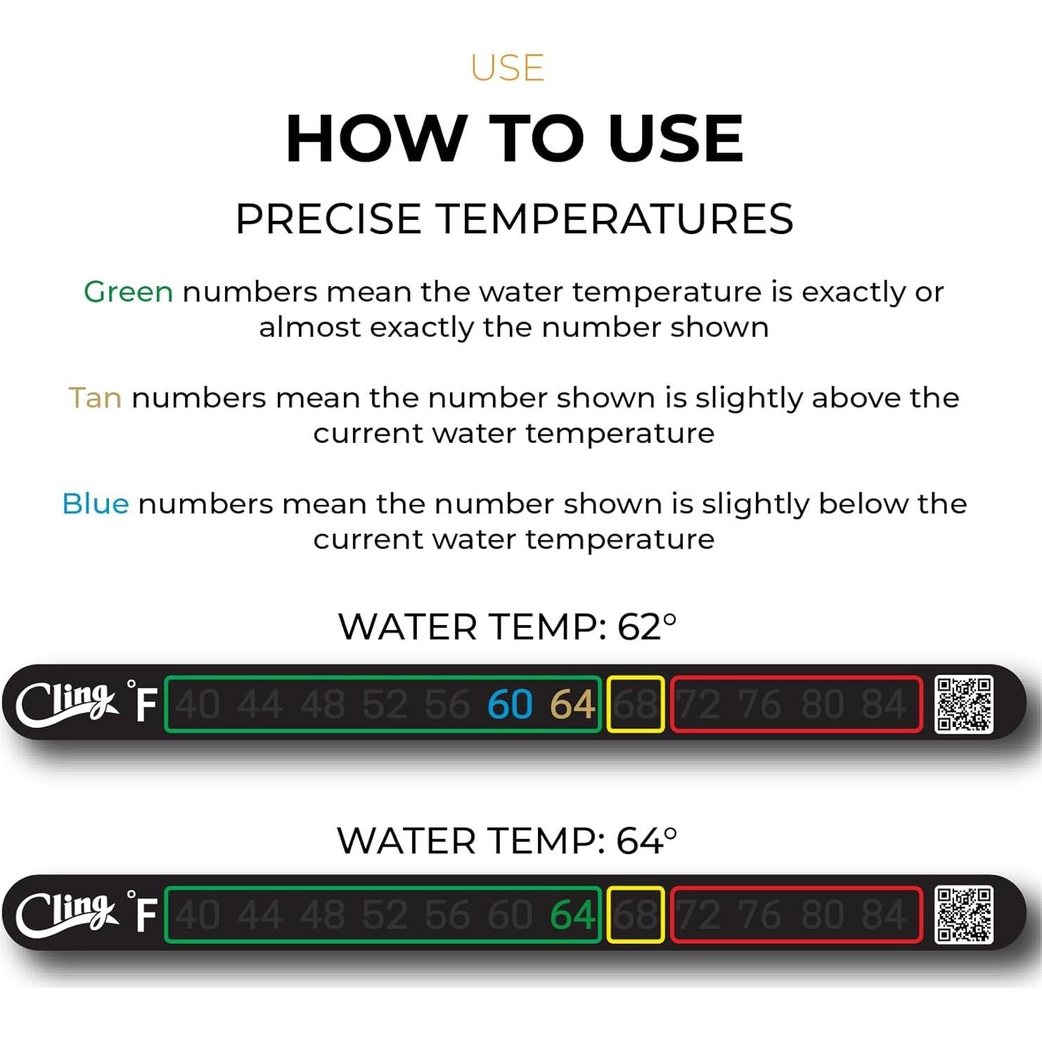 Termómetro de Pesca Adherible Cling - Fácil Lectura y Uso