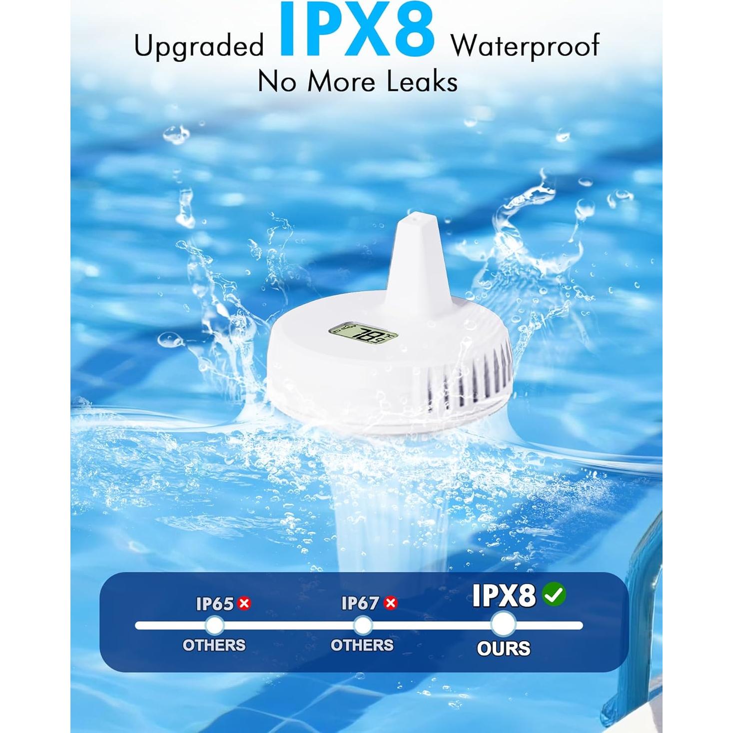 Termómetro de piscina digital NoWoW TX20 inalámbrico IPX8