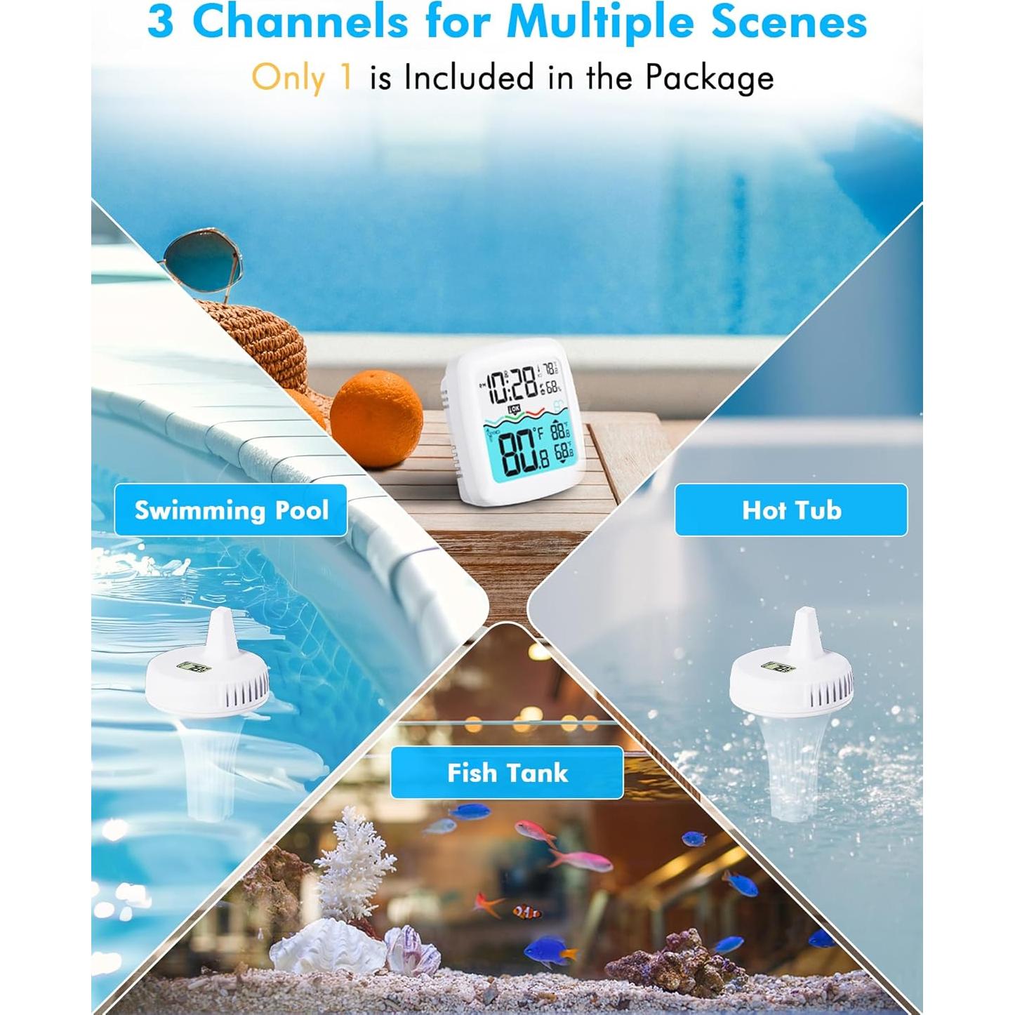 Termómetro de piscina digital NoWoW TX20 inalámbrico IPX8