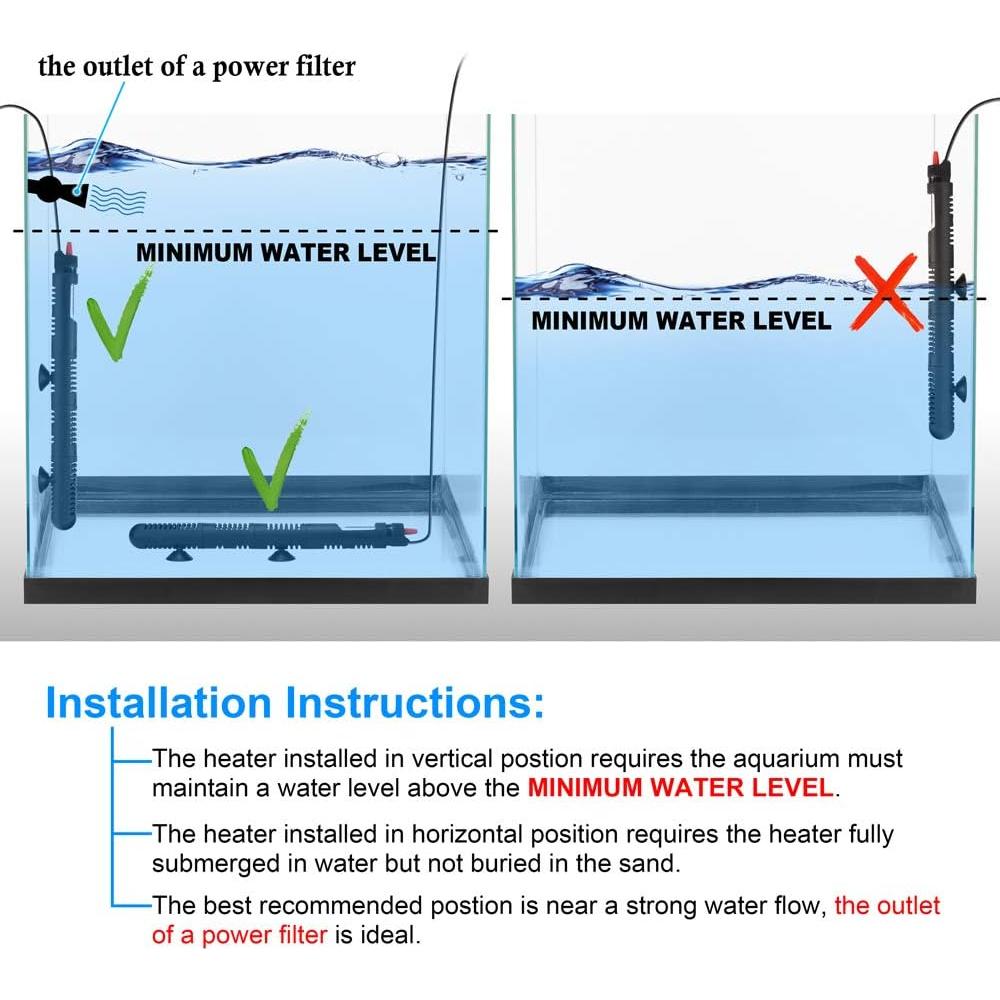 Calentador de Acuario Kinbo 300W con Termómetro y Funda Protectora
