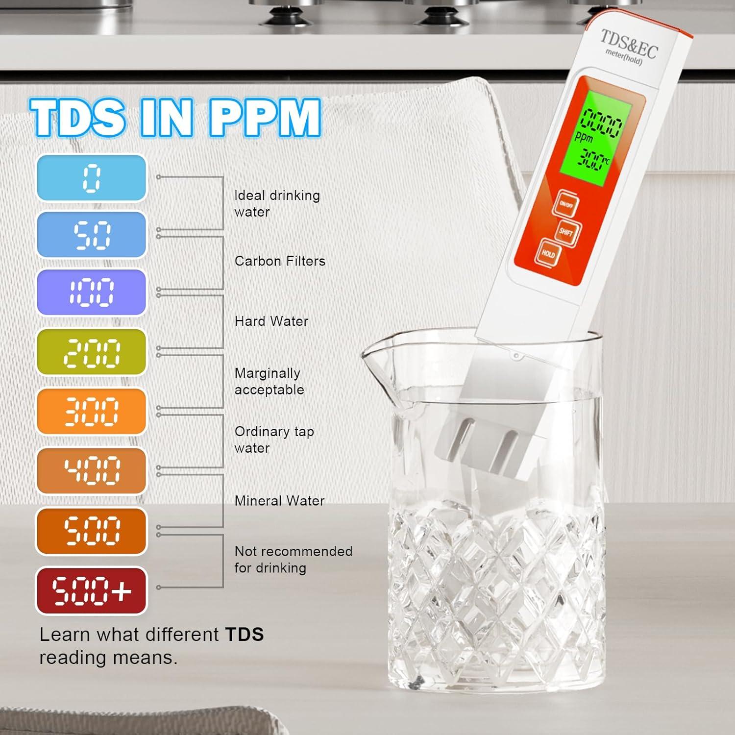 Medidor Digital de Agua TDS 4 en 1 LIKDAY - Temperatura y EC