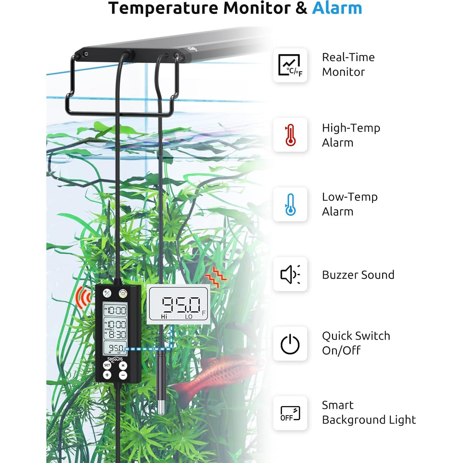 Luz LED para Acuario SEAOURA SR-659, 14W, 30-45cm, Programable