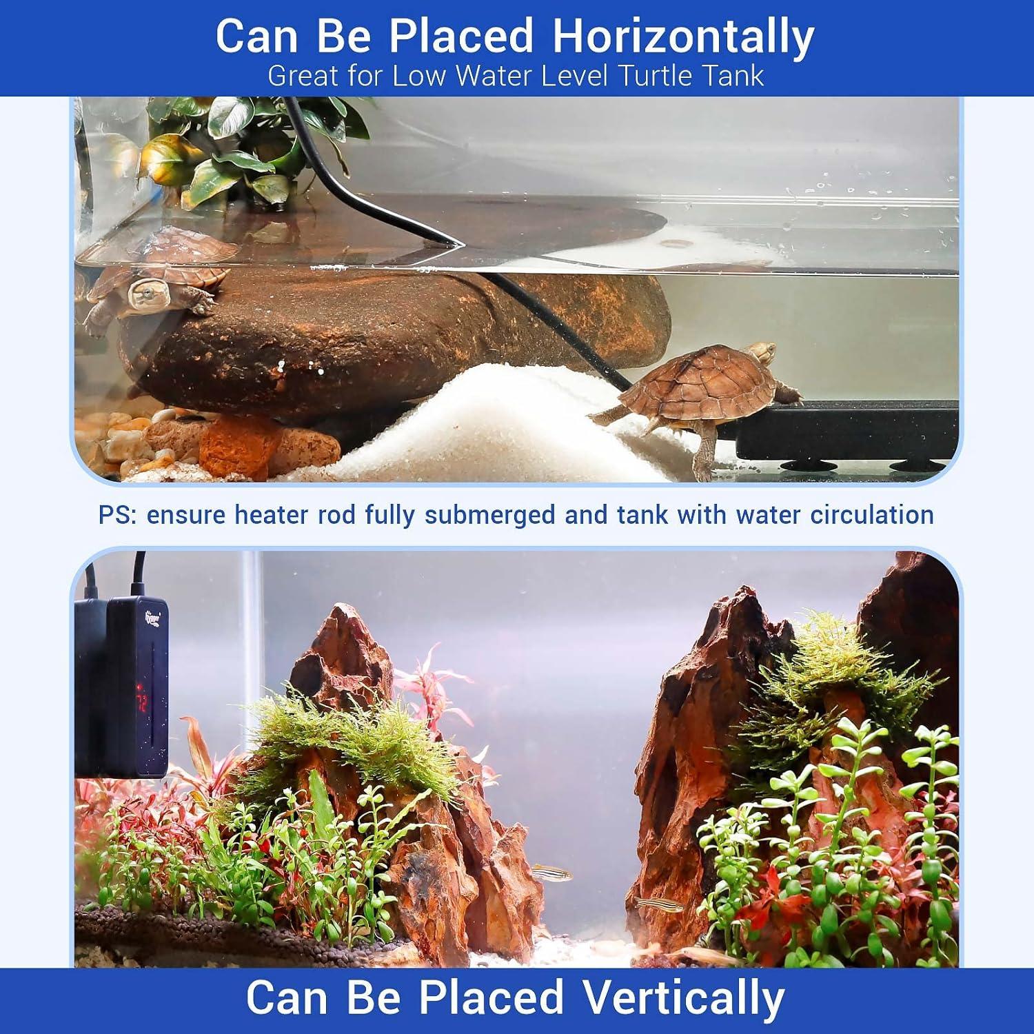 Calentador de Acuario Sumergible Hygger 25W para 7.6-19L