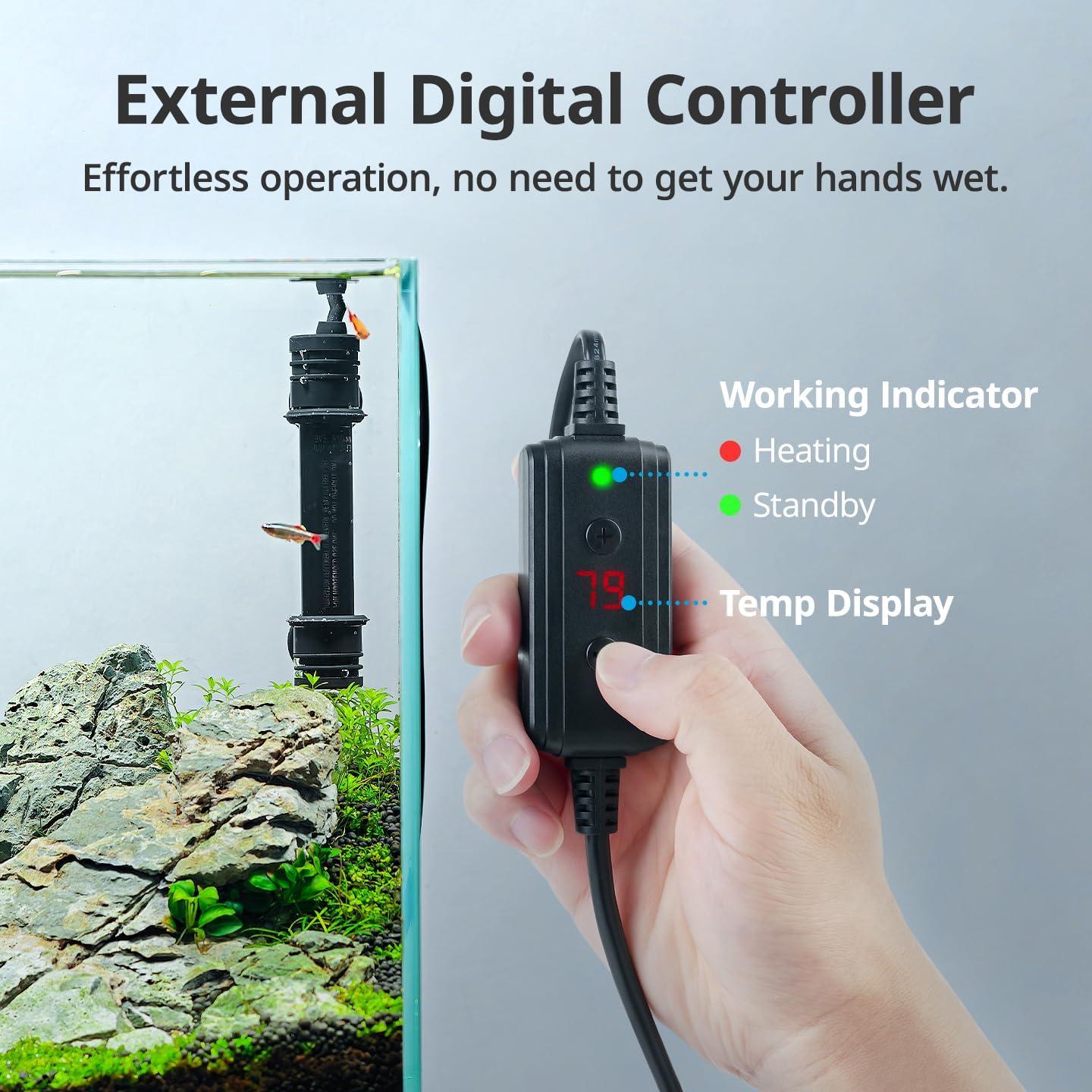 Calentador de Acuario NICREW 50W con Controlador Ajustable