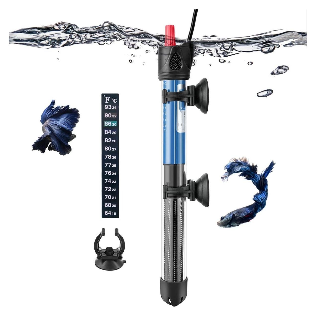 Calentador de Acuario Submersible FEDOUR 100W para 10-30 Galones