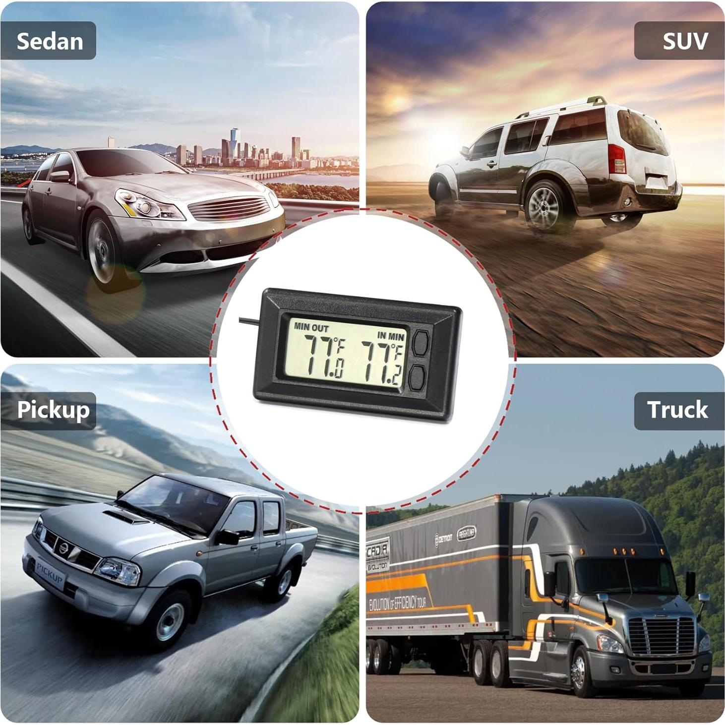 Termómetro Digital Inteligente para Automóvil Timloon T61 - Interior y Exterior