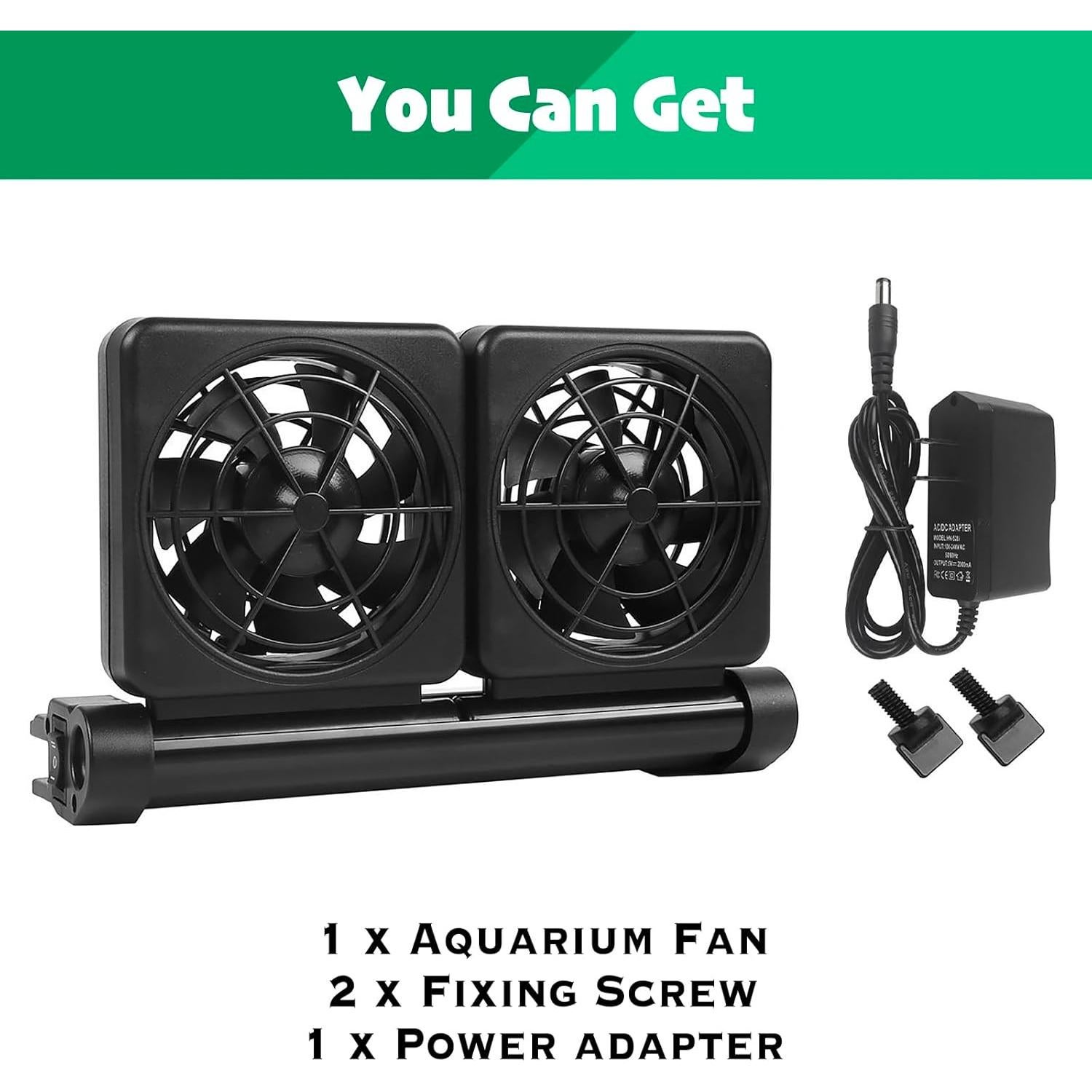 Enfriador de Acuario Petzilla PCF-1, 2 Ventiladores Ajustables