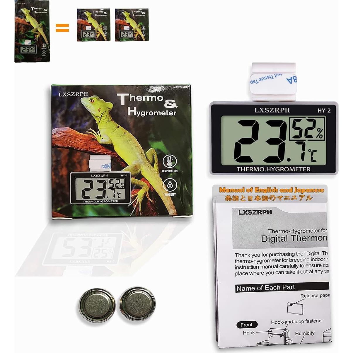 Termómetro Higrómetro Digital para Reptiles 2 Paquetes