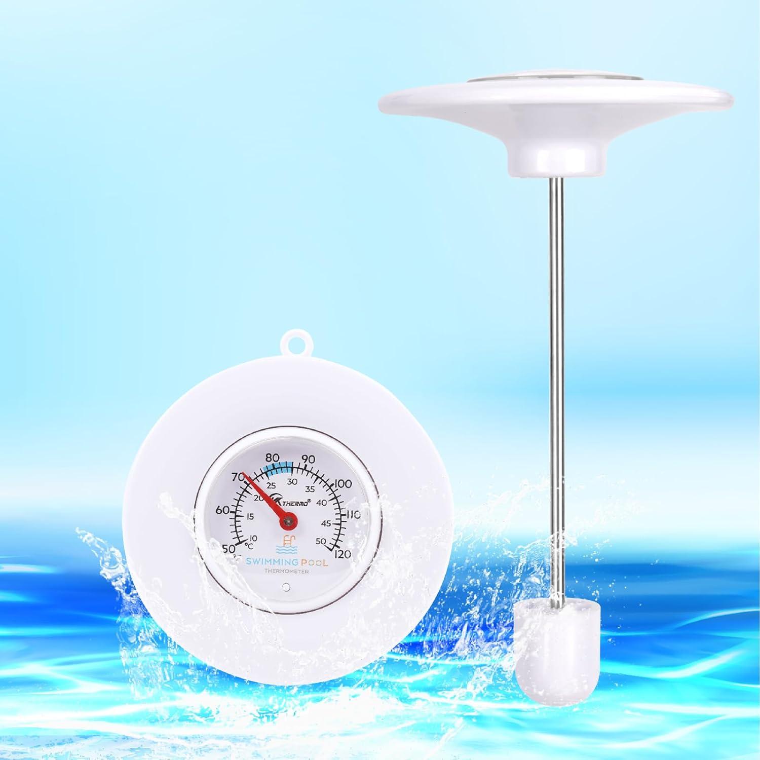 Termómetro de piscina flotante SPOROLWE 1.68" fácil lectura