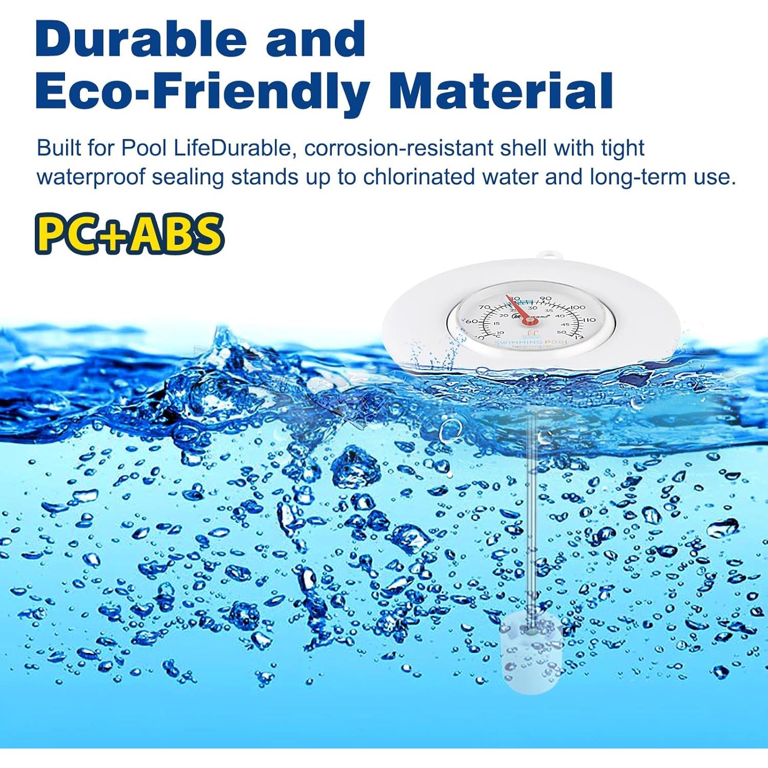 Termómetro de piscina flotante SPOROLWE 1.68" fácil lectura