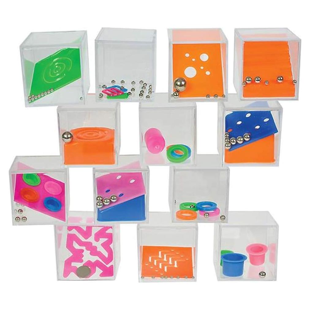 Rompecabezas de Laberinto Gamie - Set de 12 Mini Cubos 3.81 cm
