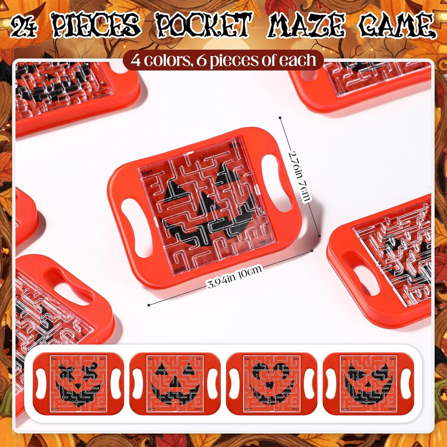 24 Mini Rompecabezas de Laberinto de Halloween JellyArch