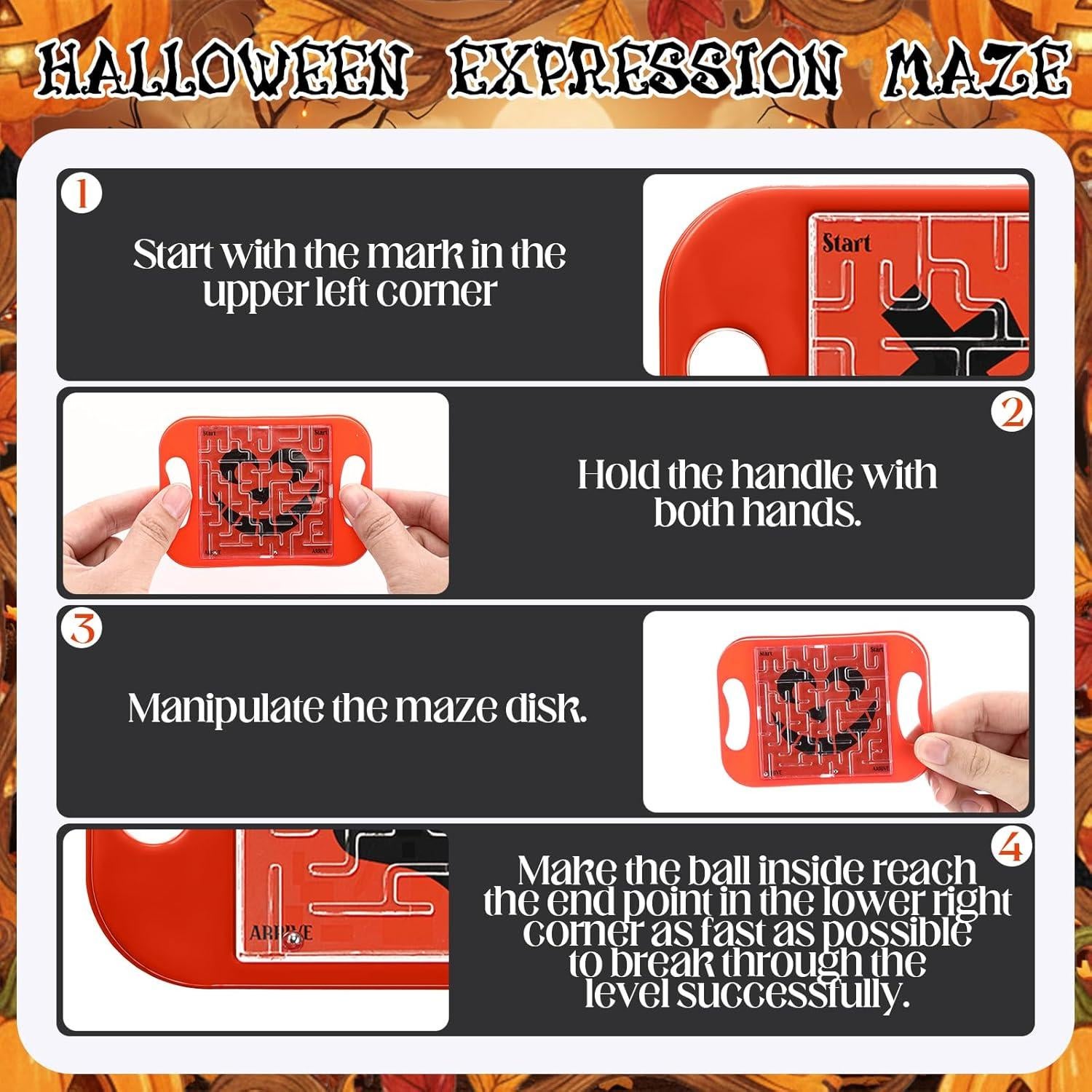 24 Mini Rompecabezas de Laberinto de Halloween JellyArch