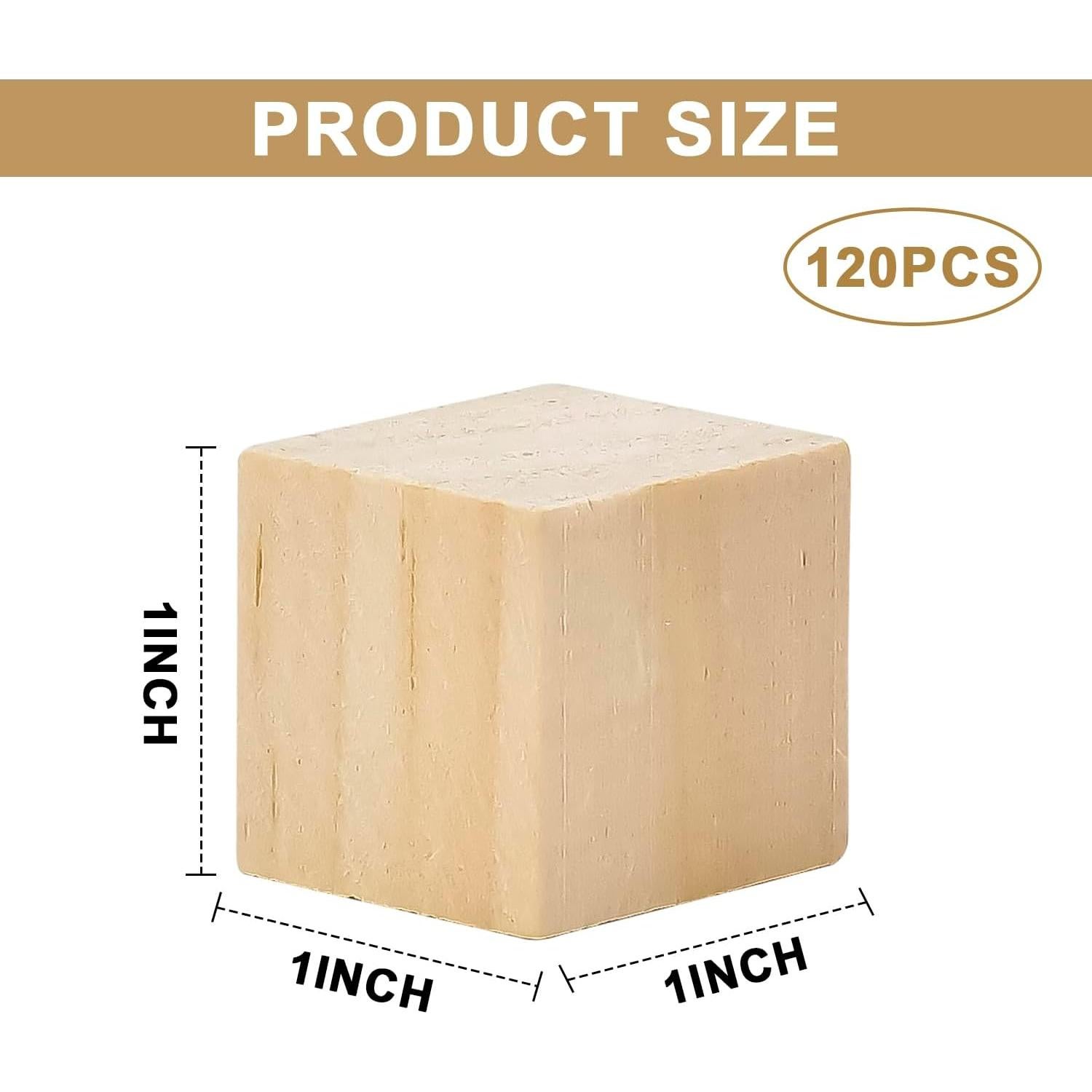 120 Cubos de Madera Keshufu 2.54 cm para Manualidades DIY