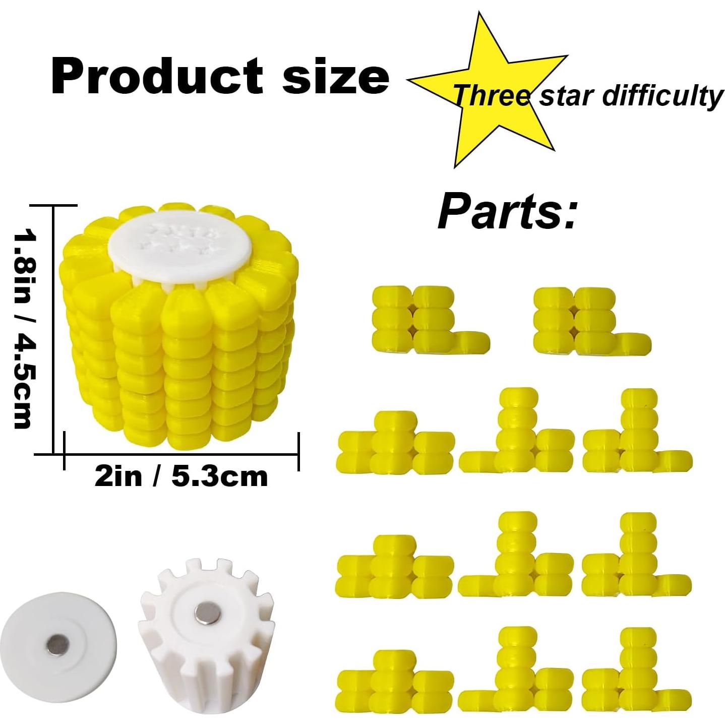 Rompecabezas 3D de Maíz Plzglad - 3 Piezas, Estimulación Mental