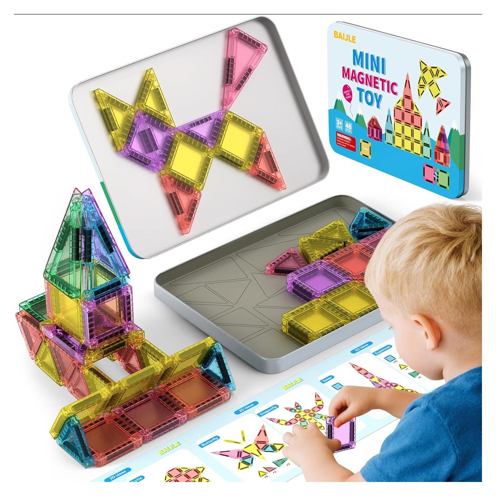 Juego de Juguetes Magnéticos BAIJLE 46 Piezas para Niños 3+