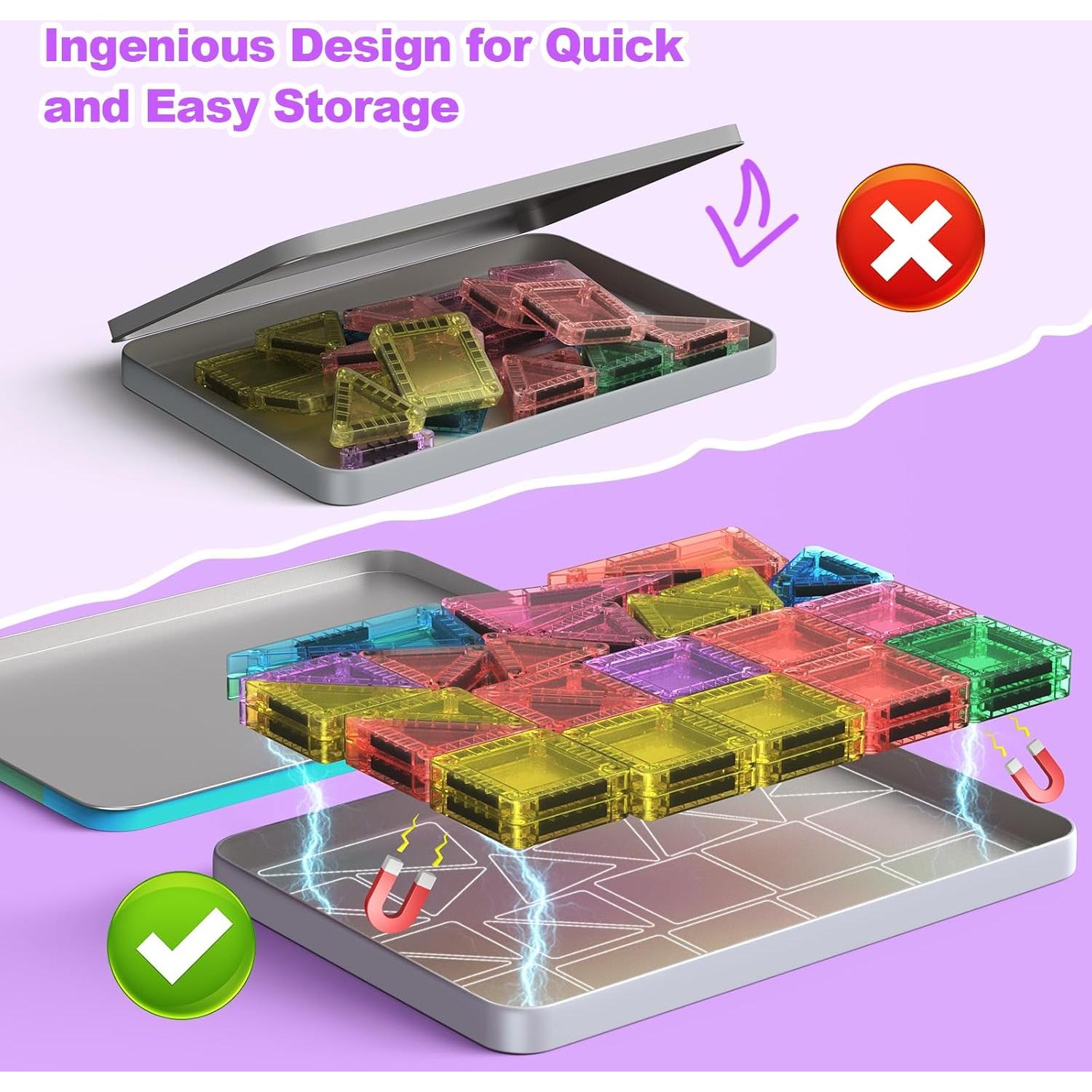 Juego de Juguetes Magnéticos BAIJLE 46 Piezas para Niños 3+