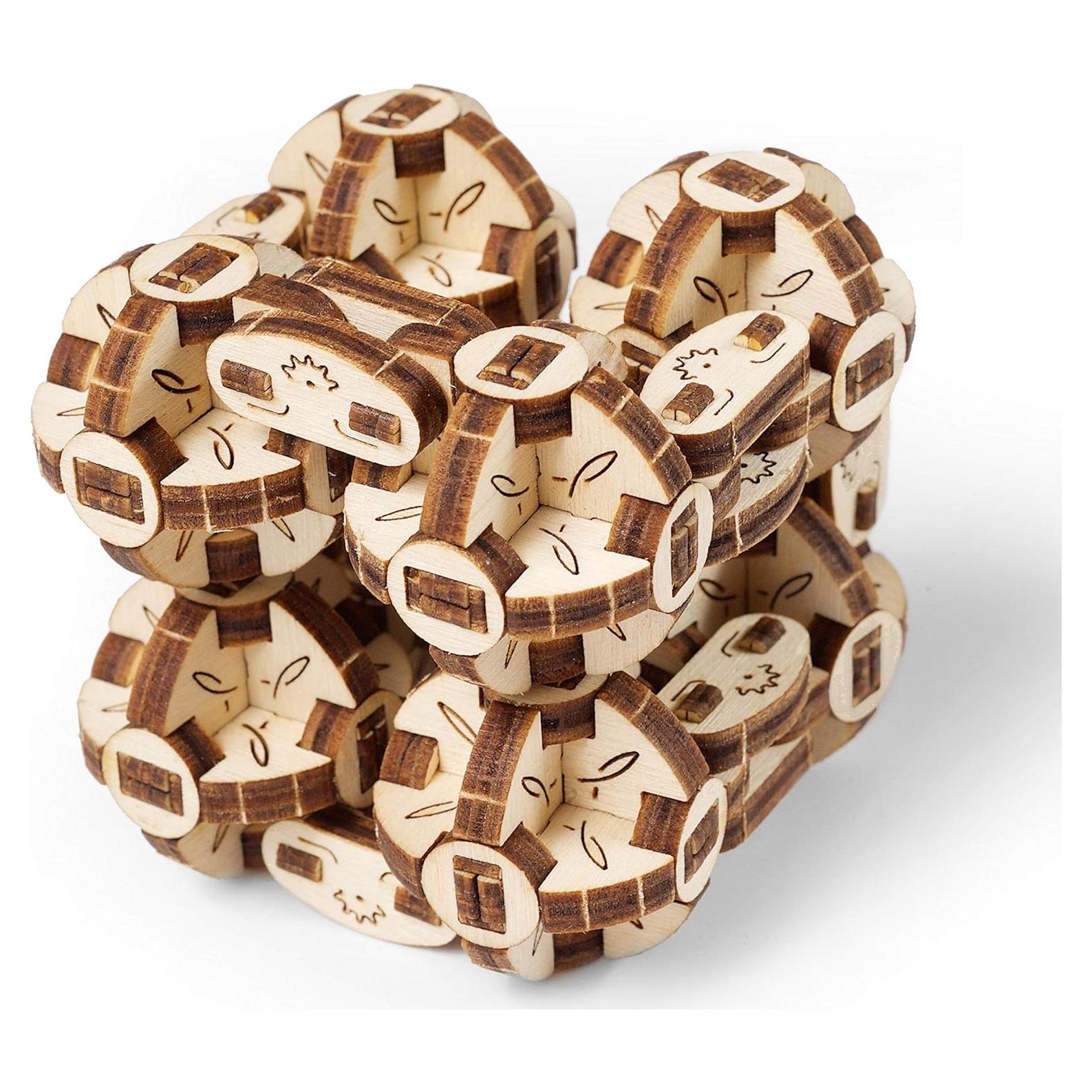 Rompecabezas Mecánico 3D UGEARS Flexi-Cubus de Madera