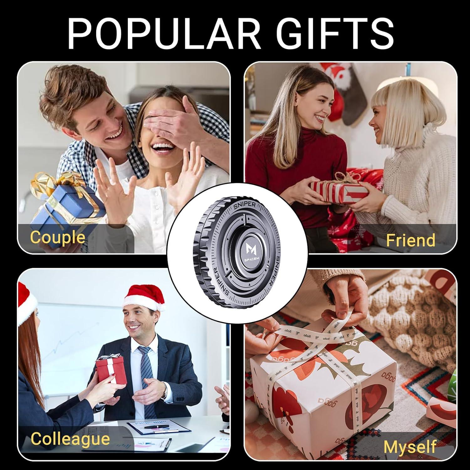 Fidget Spinner 2-en-1 BEROTOK de Acero Inoxidable para Alivio de Estrés