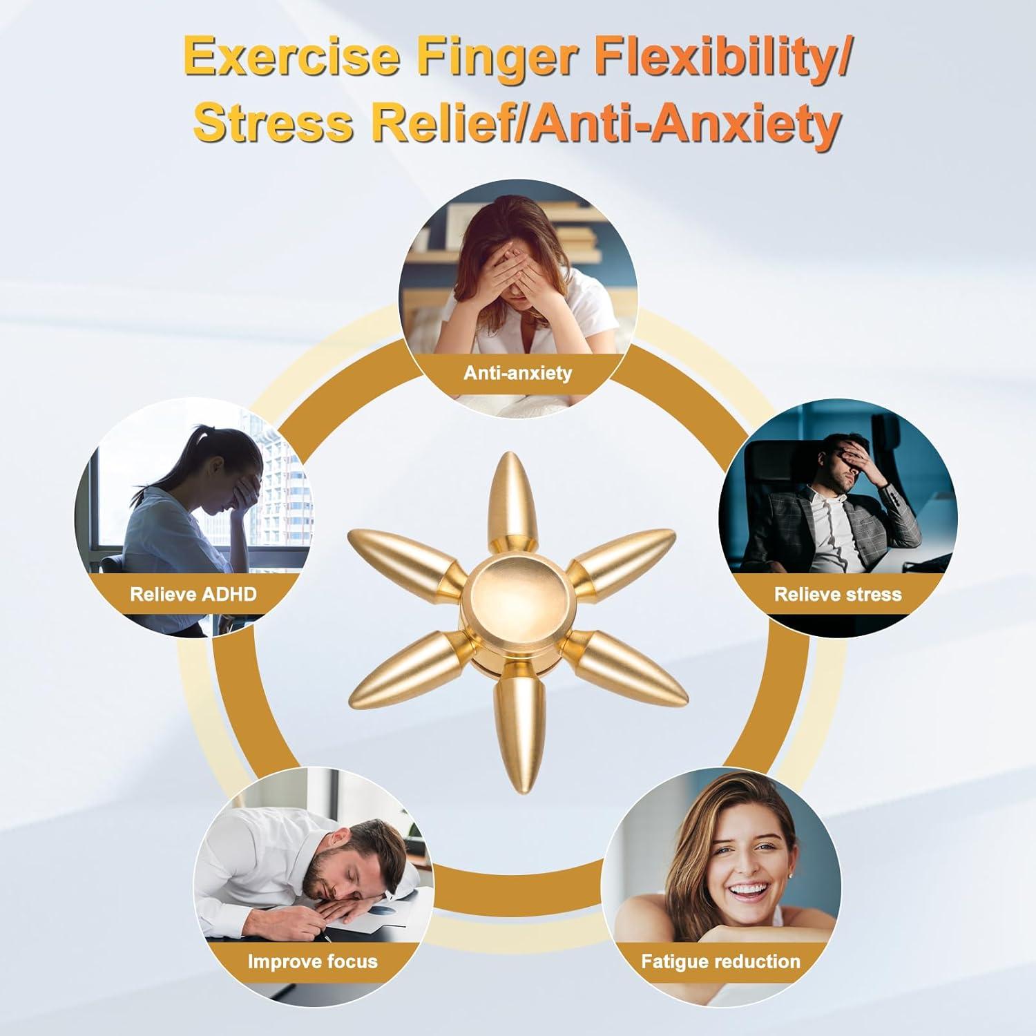 Spinner Fidget ATESSON de Metal, Alivio de Estrés 7.29 cm