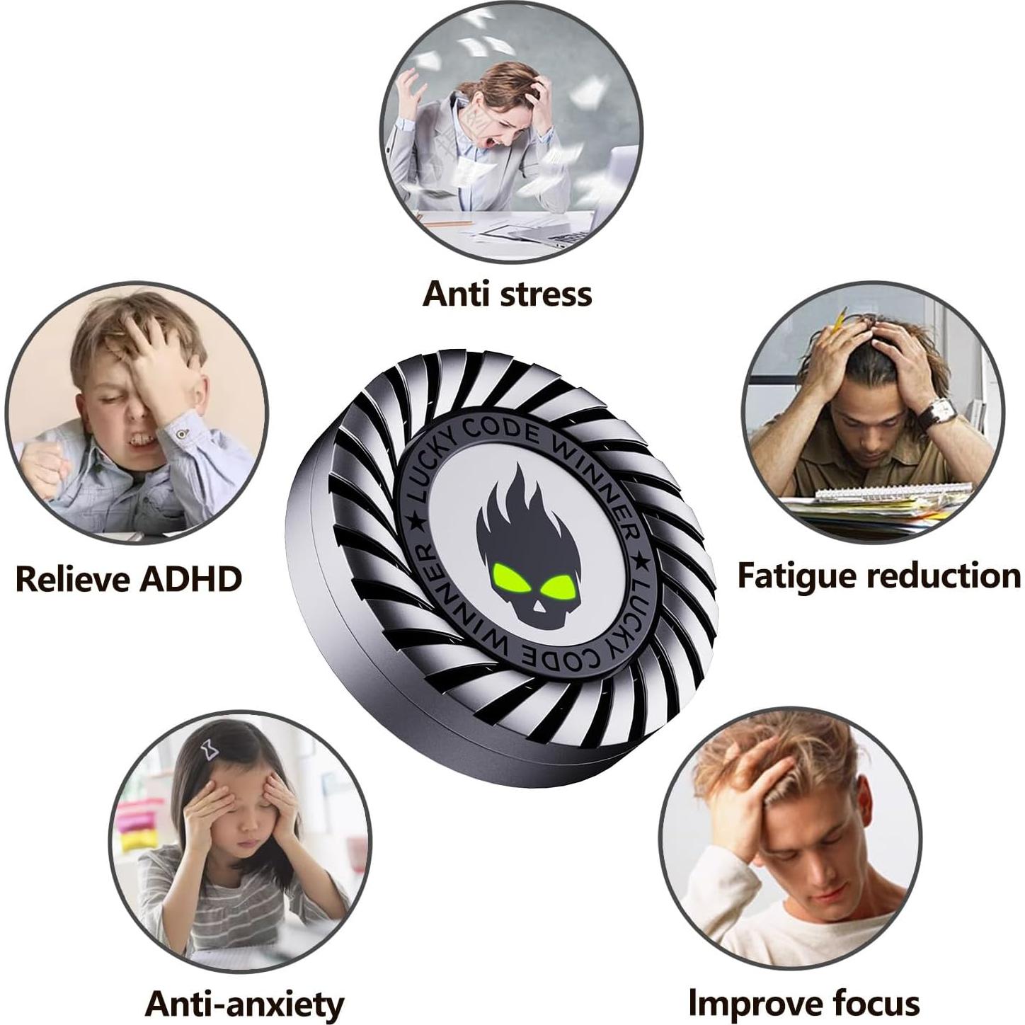 Spinner de Estrés Metálico 3-en-1 Berotok Plata - Juguete EDC