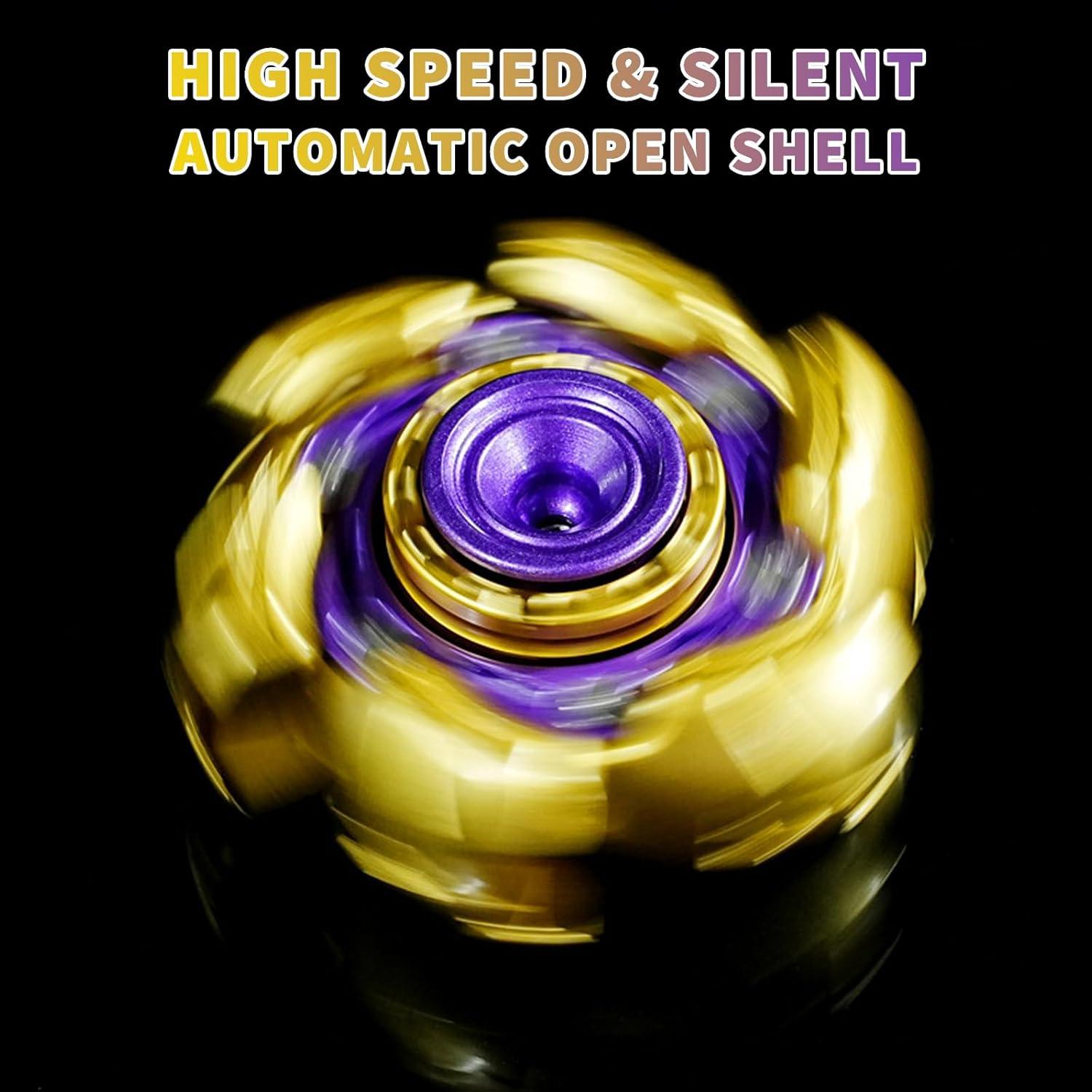 Spinner Fidget Pillbug HIDEDC Metal Armadura Abierta Oro/Púrpura