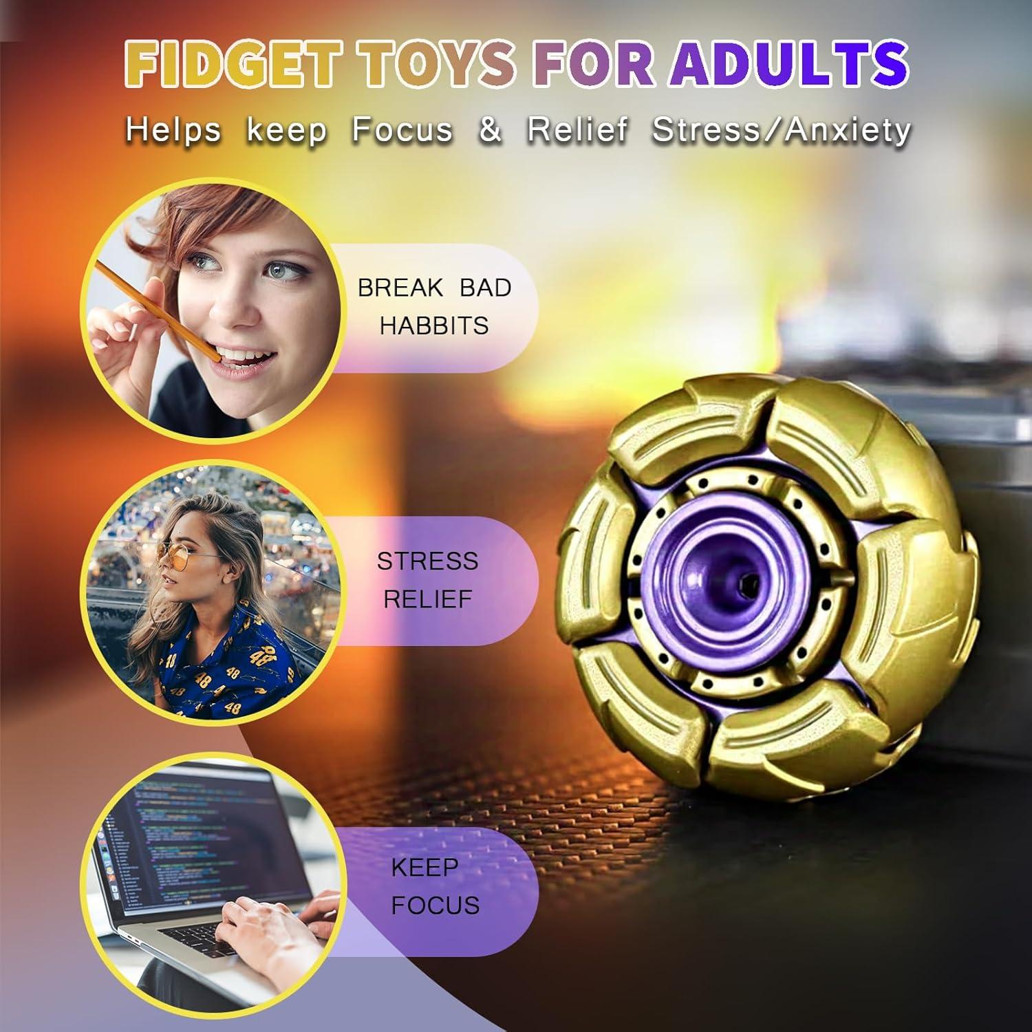 Spinner Fidget Pillbug HIDEDC Metal Armadura Abierta Oro/Púrpura