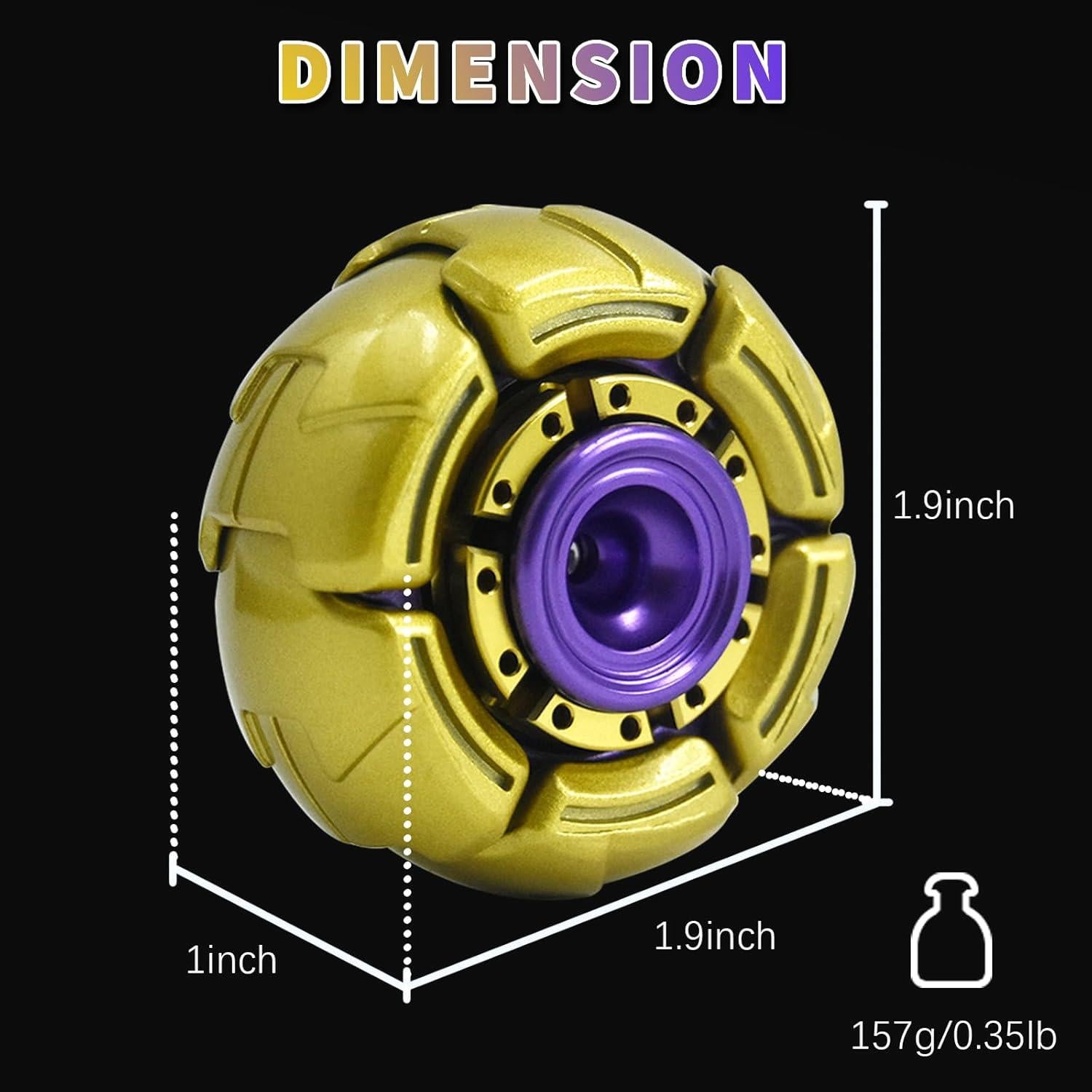 Spinner Fidget Pillbug HIDEDC Metal Armadura Abierta Oro/Púrpura