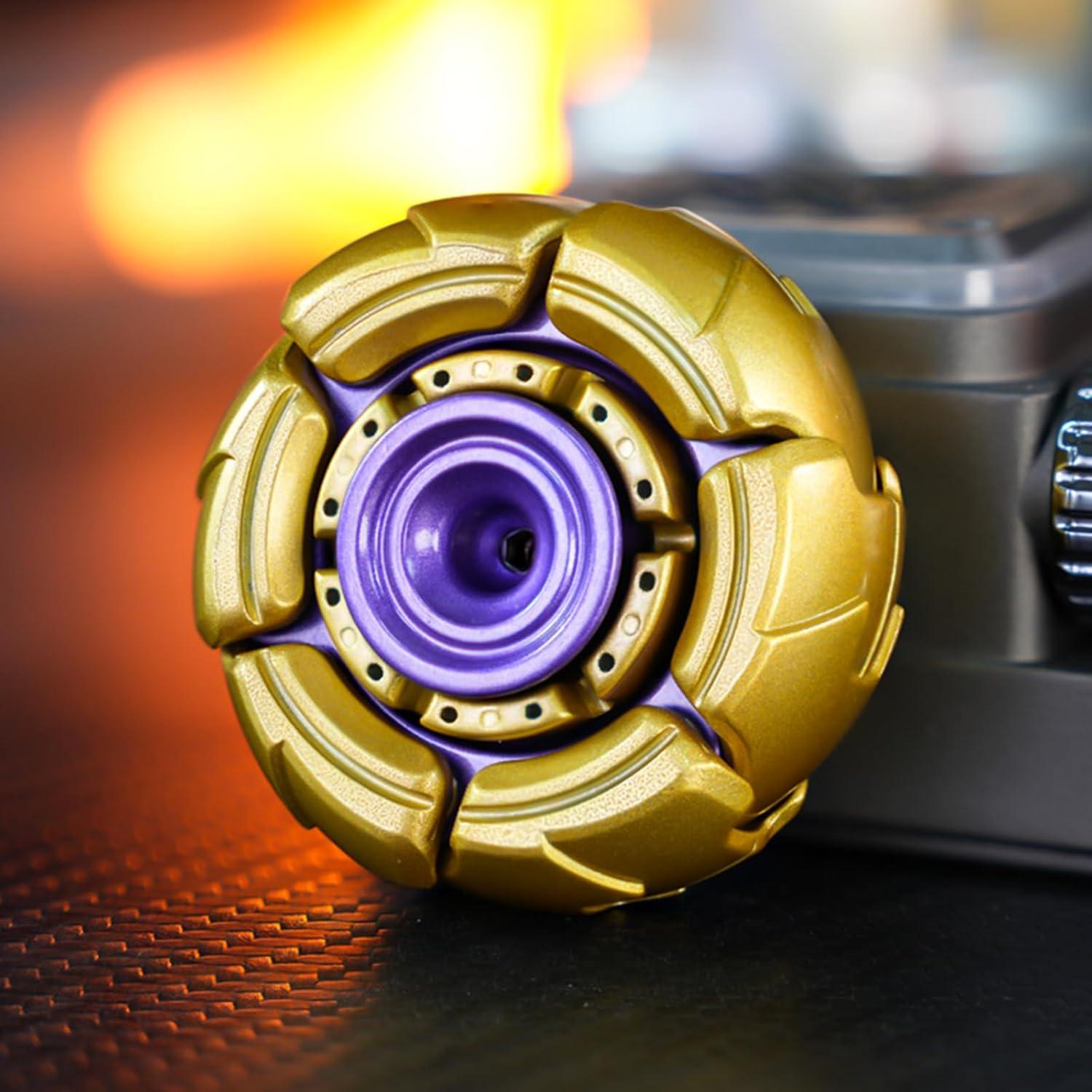 Spinner Fidget Pillbug HIDEDC Metal Armadura Abierta Oro/Púrpura
