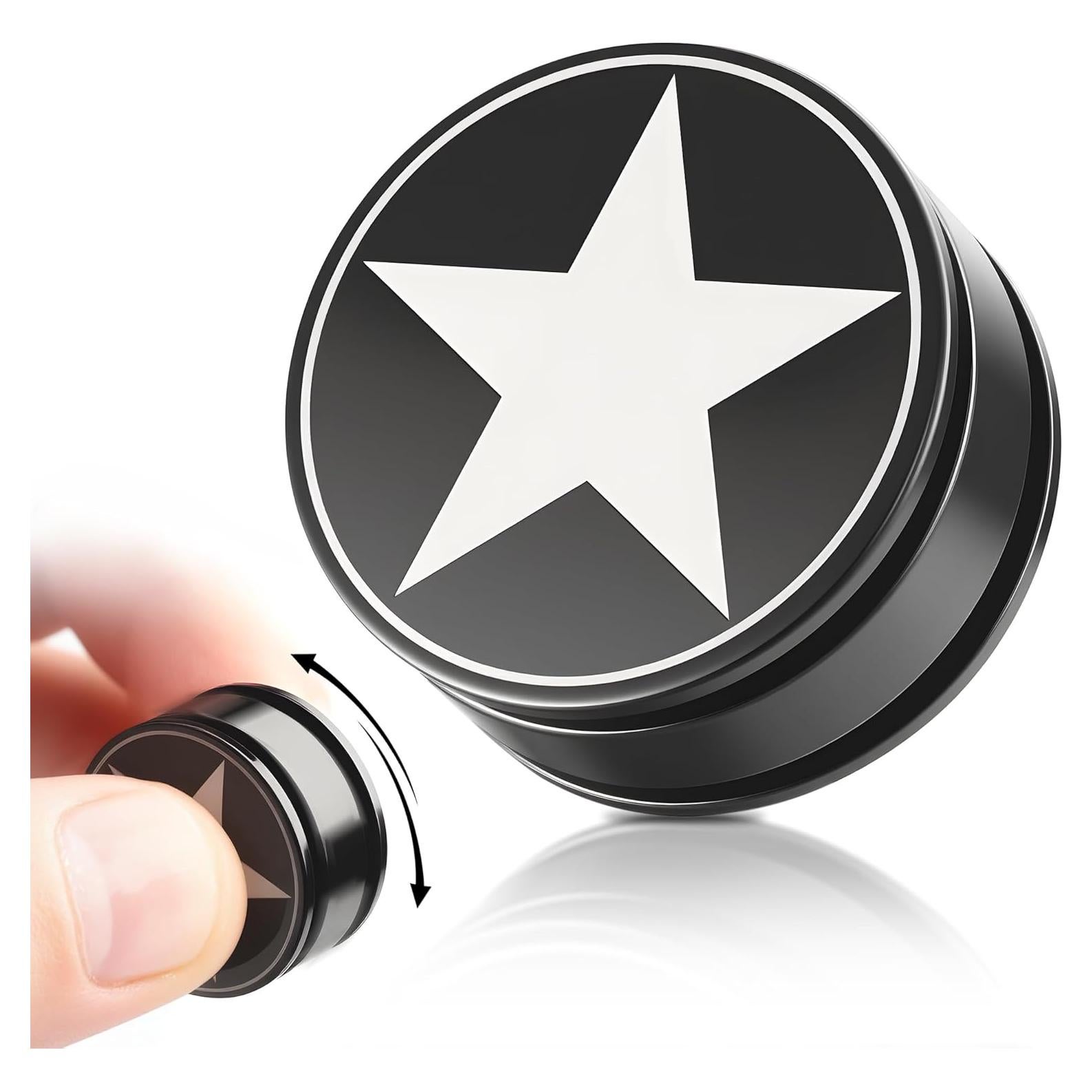 Giroscopio Fidget Spinner Afftiny Negro Alivio Estrés Compacto