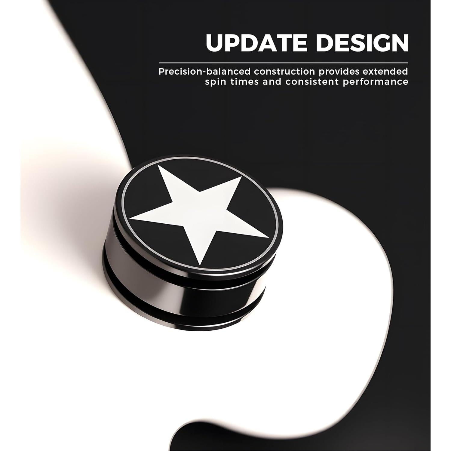 Giroscopio Fidget Spinner Afftiny Negro Alivio Estrés Compacto