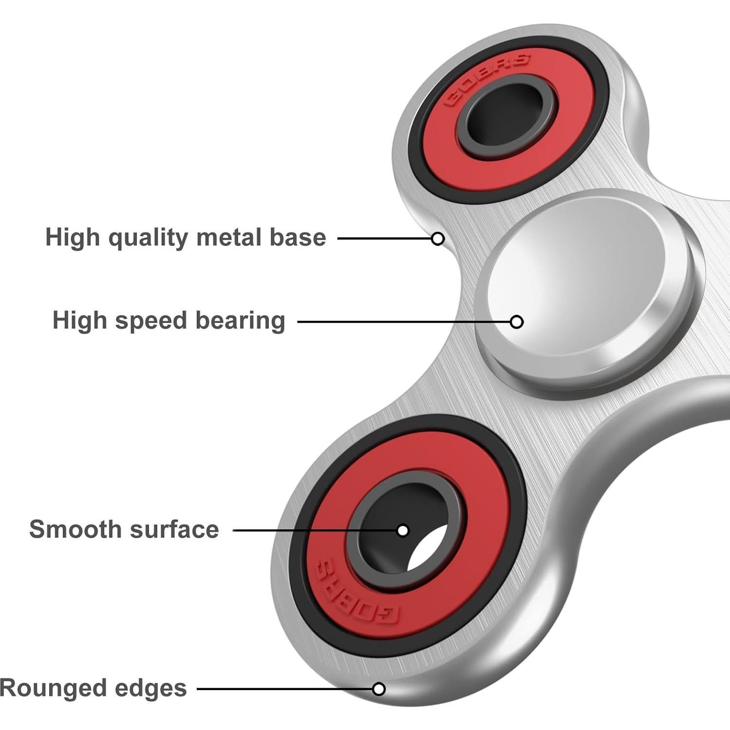 Spinner Fidget ATESSON Metal Z-Plata Alivio Estrés 7.29cm
