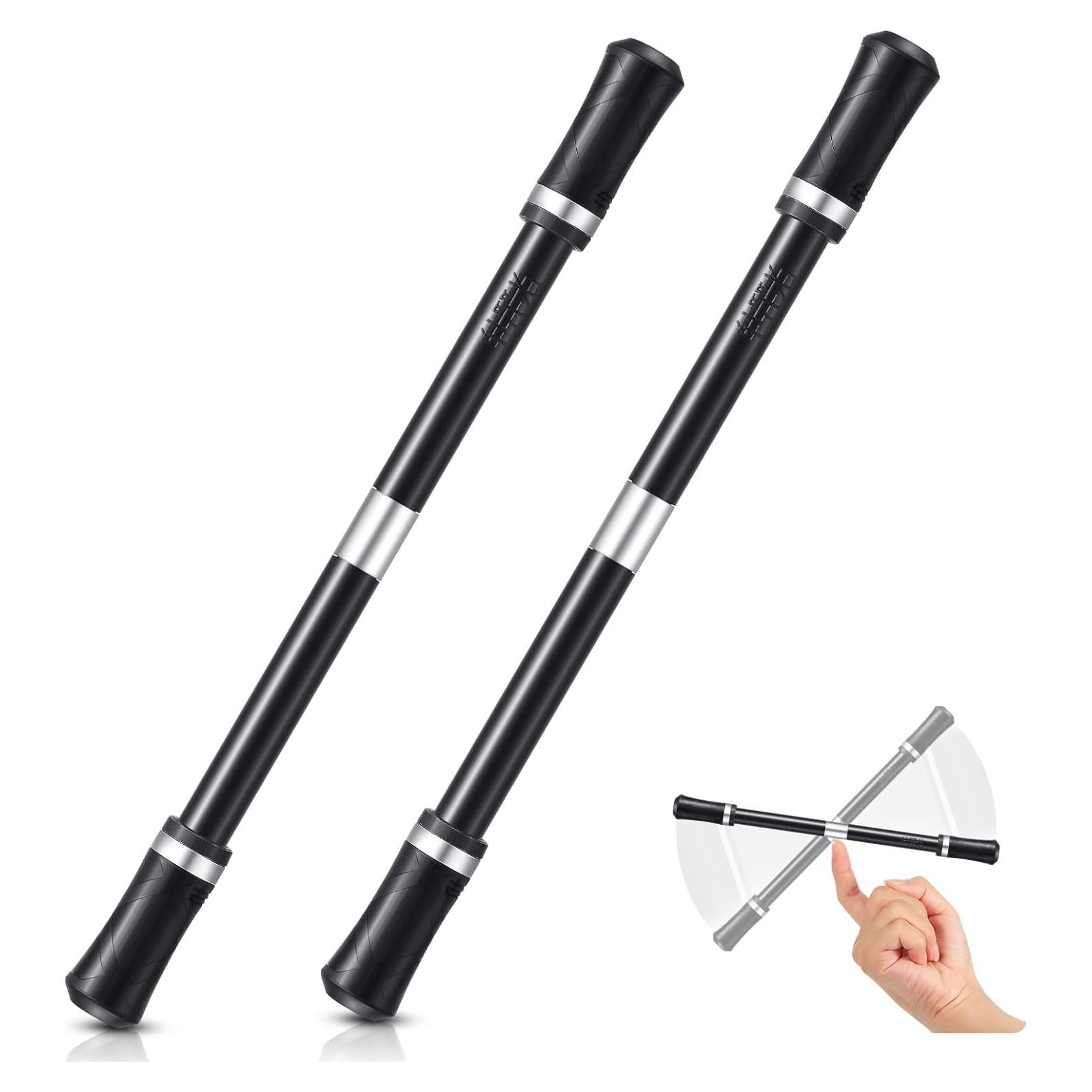 Bolígrafo Giratorio Outus 2 Piezas Negro y Plata con Tutorial