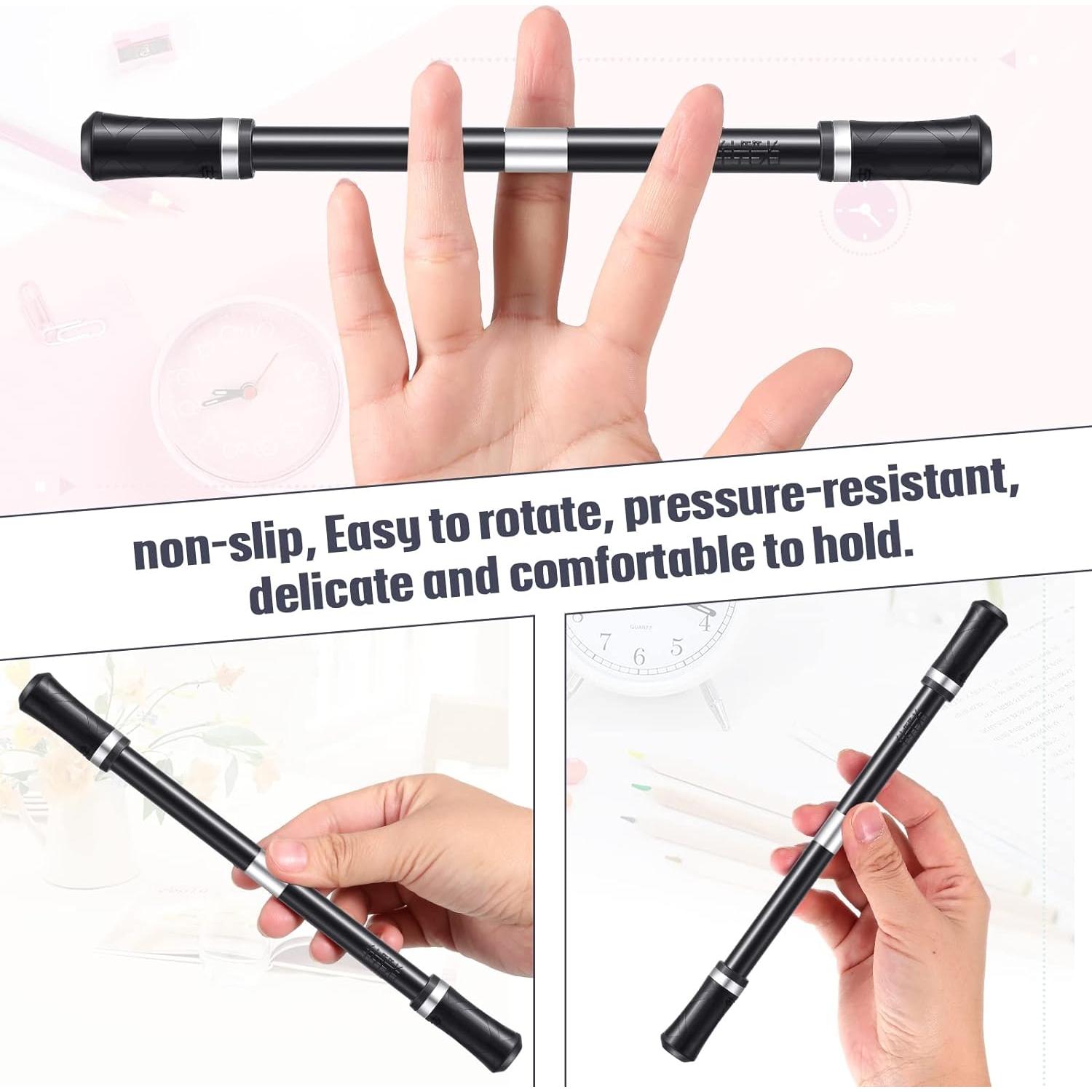 Bolígrafo Giratorio Outus 2 Piezas Negro y Plata con Tutorial